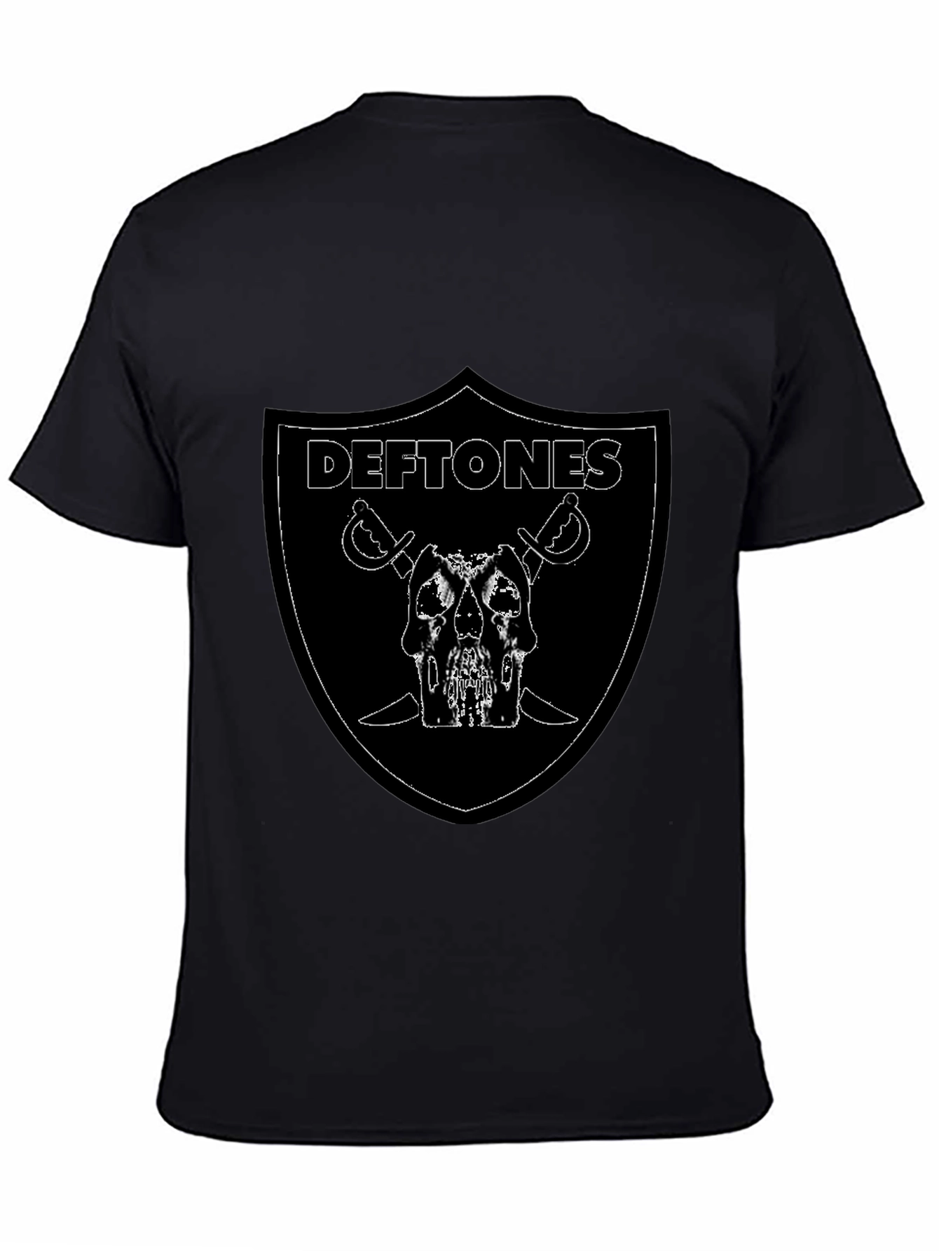 Deftones Raiders Style Graphic T-Shirt - Black