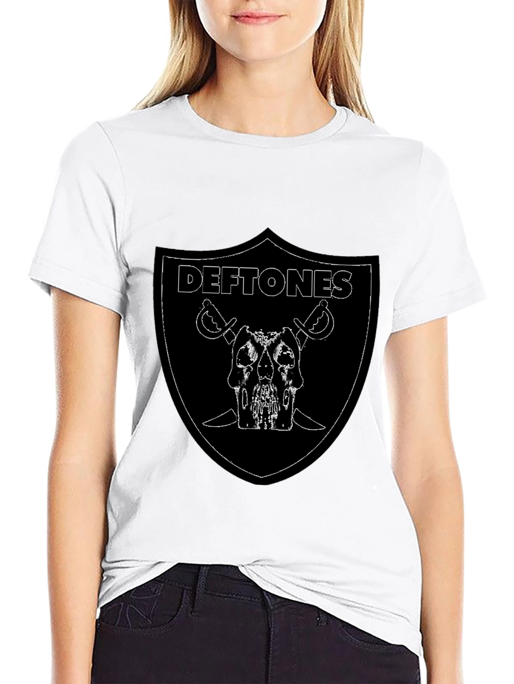 Deftones Raiders Style Graphic T-Shirt - Black