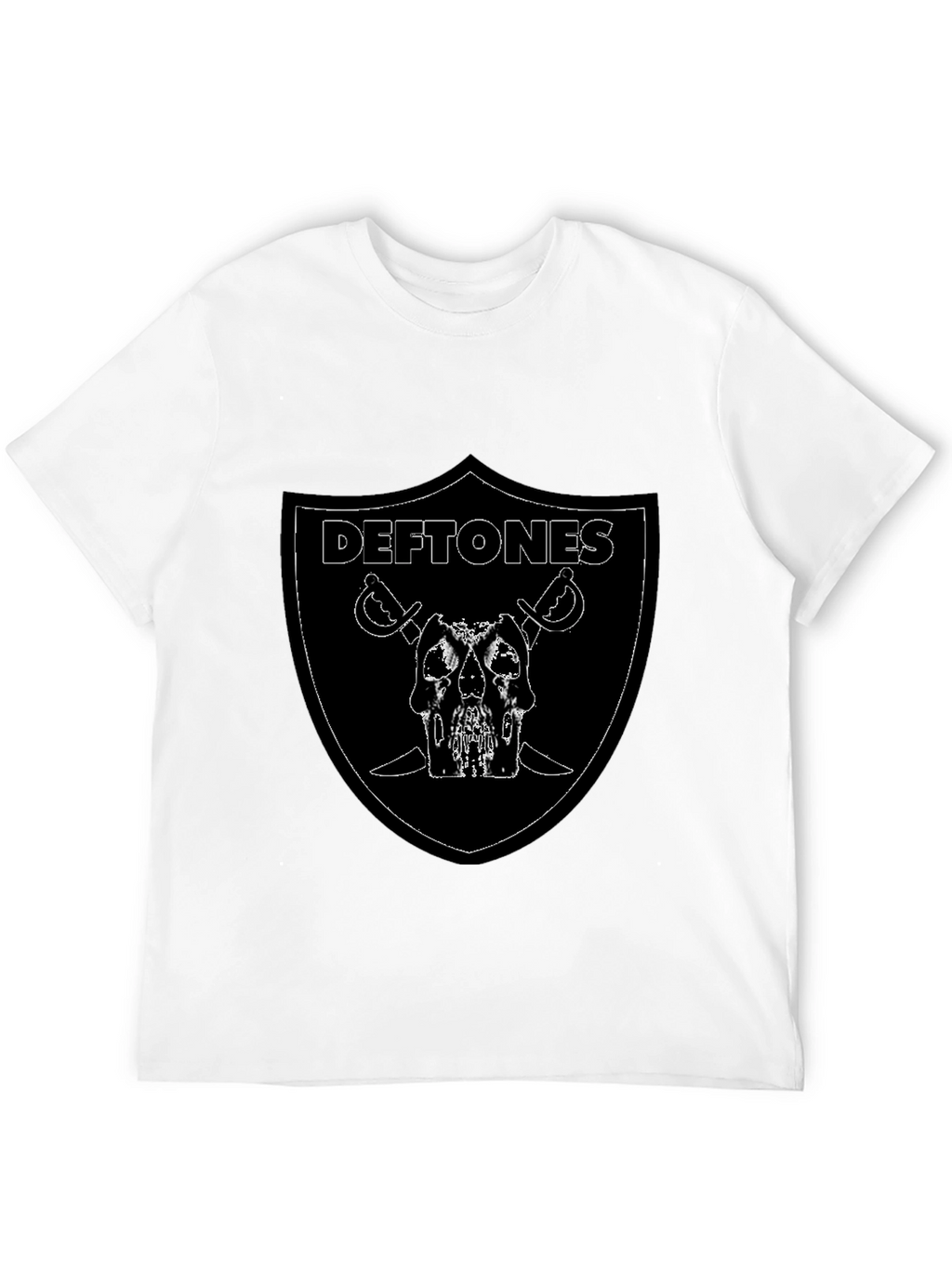 Deftones Raiders Style Graphic T-Shirt - Black