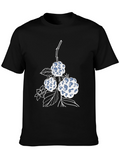 Black T-Shirt with Berry Design