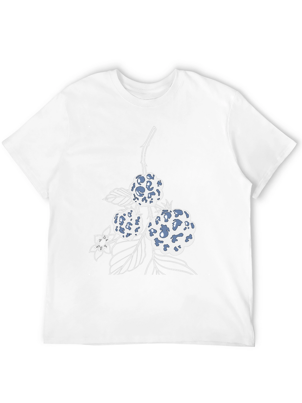 Black T-Shirt with Berry Design