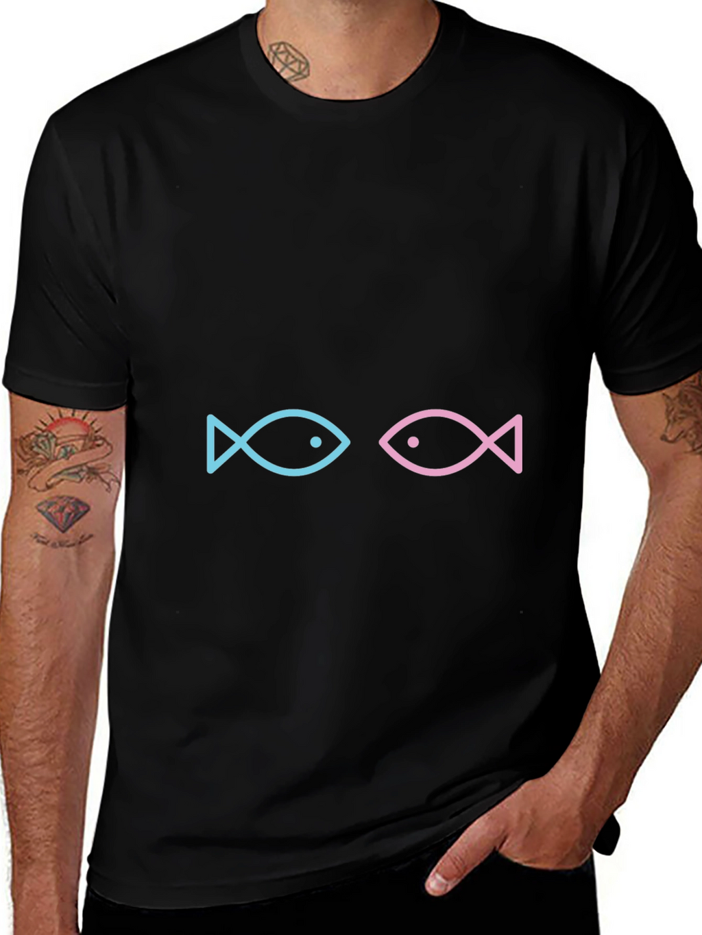 Two Fish Graphic Tee - Black