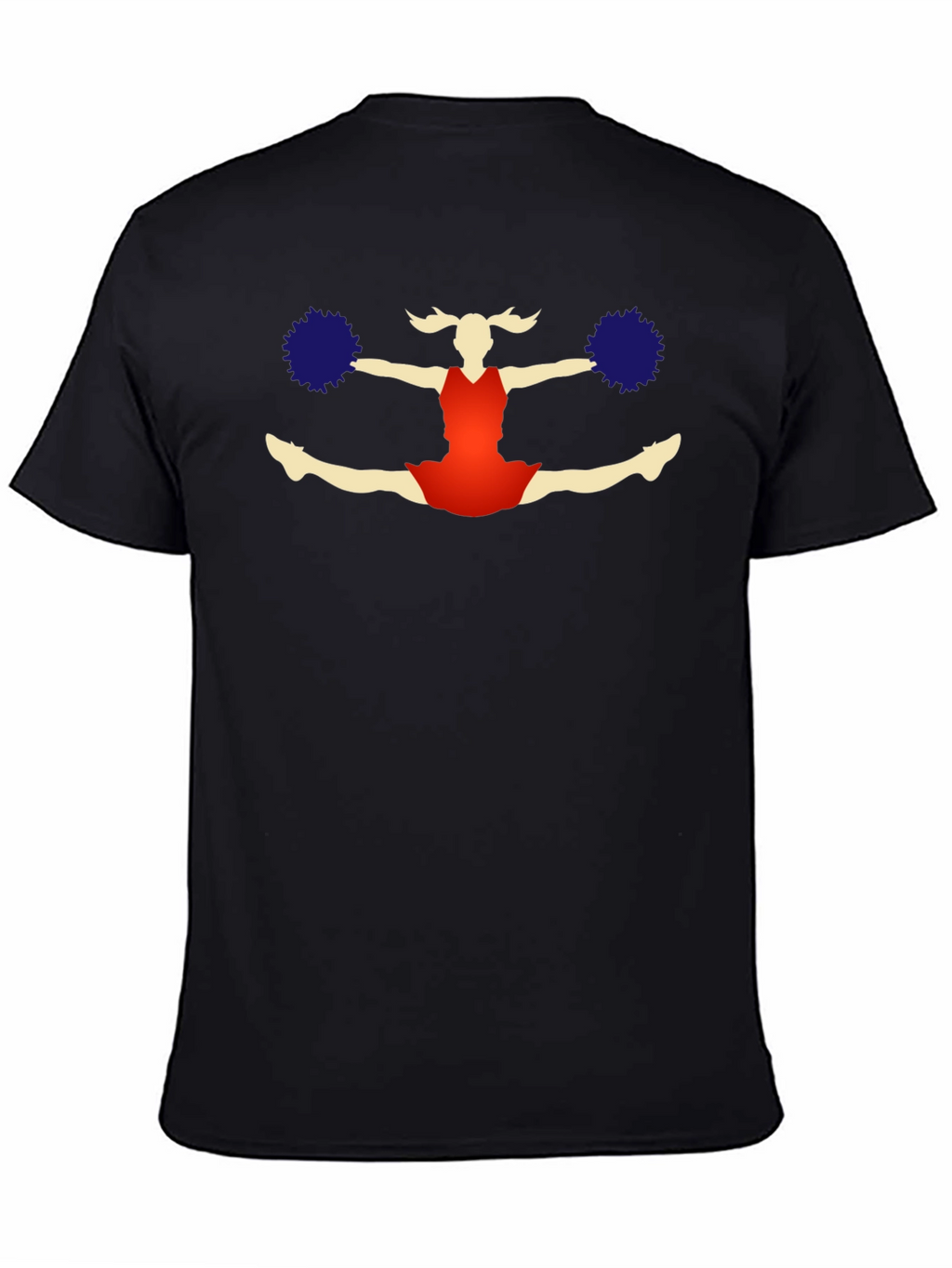 Cheerleader Graphic T-Shirt - Black Cotton Tee