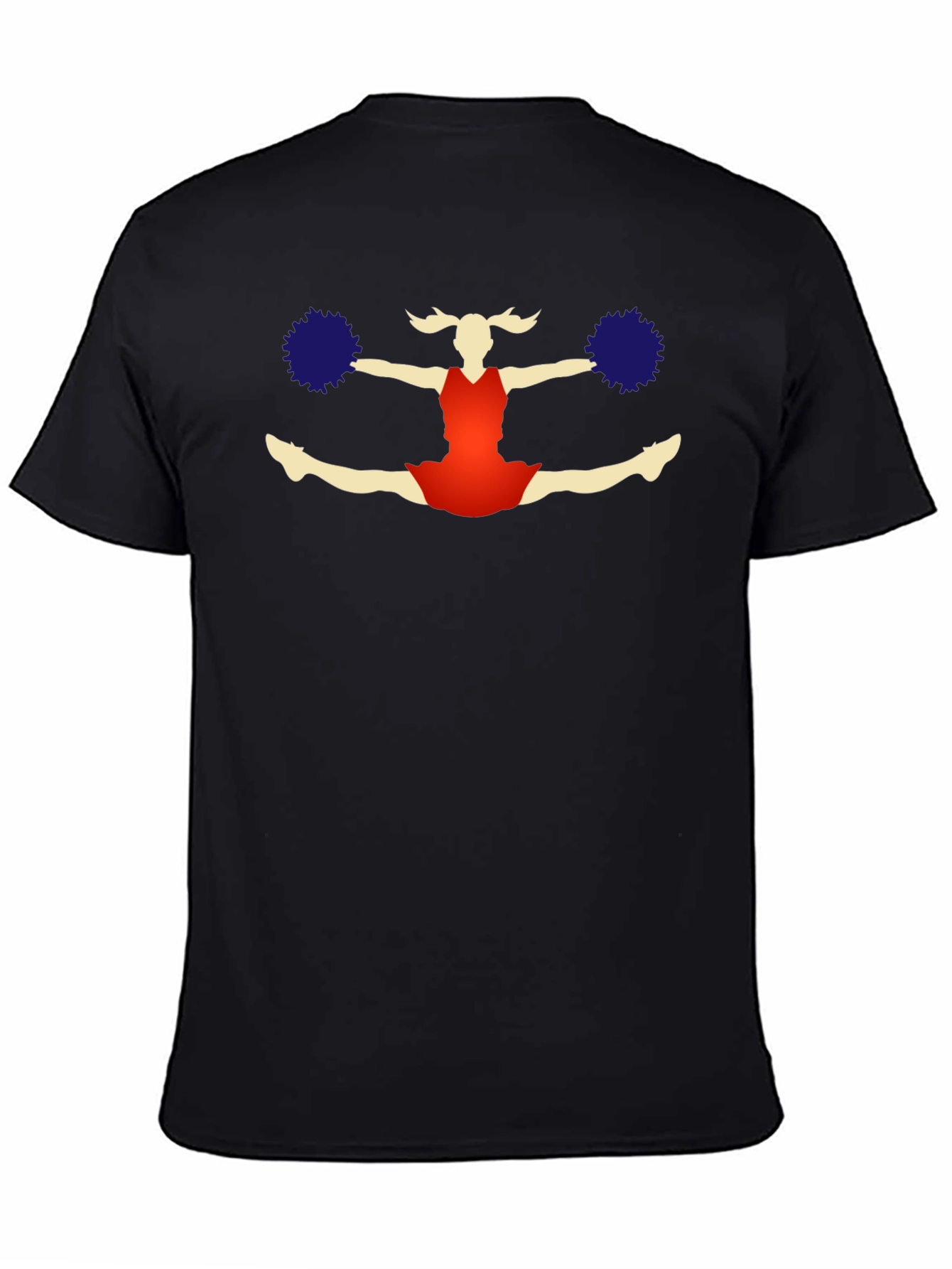 Cheerleader Graphic T-Shirt - Black Cotton Tee