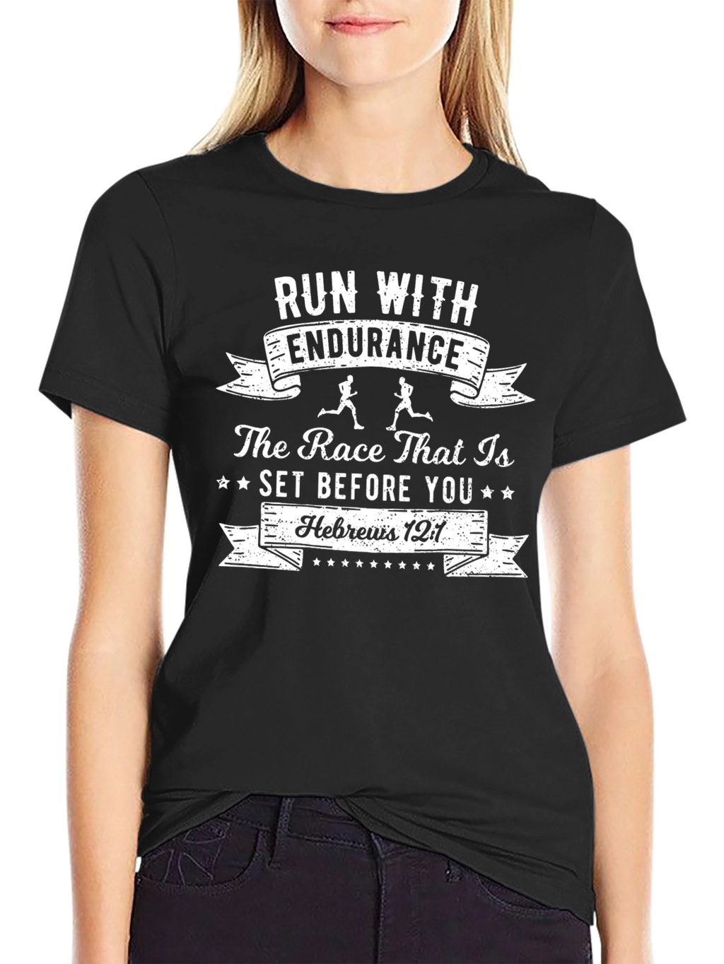Run With Endurance T-Shirt - Hebrews 12:1