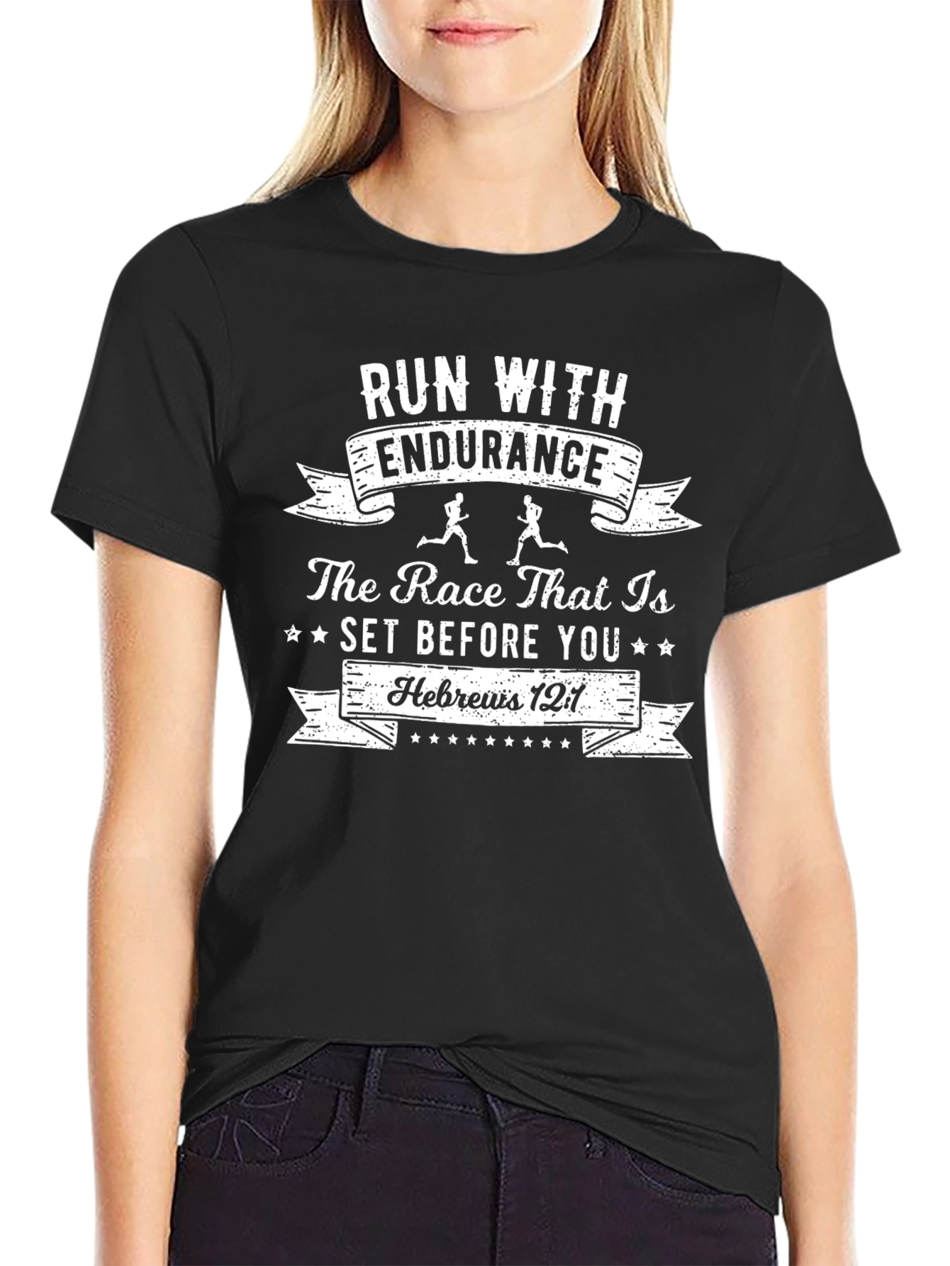 Run With Endurance T-Shirt - Hebrews 12:1