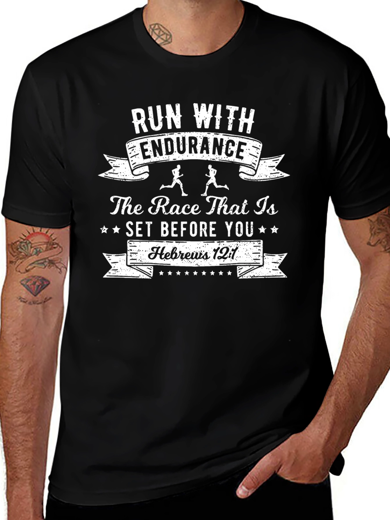 Run With Endurance T-Shirt - Hebrews 12:1