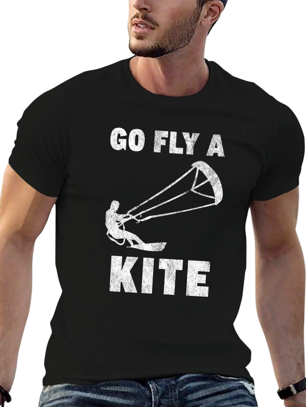 Go Fly a Kite Graphic T-Shirt - Black