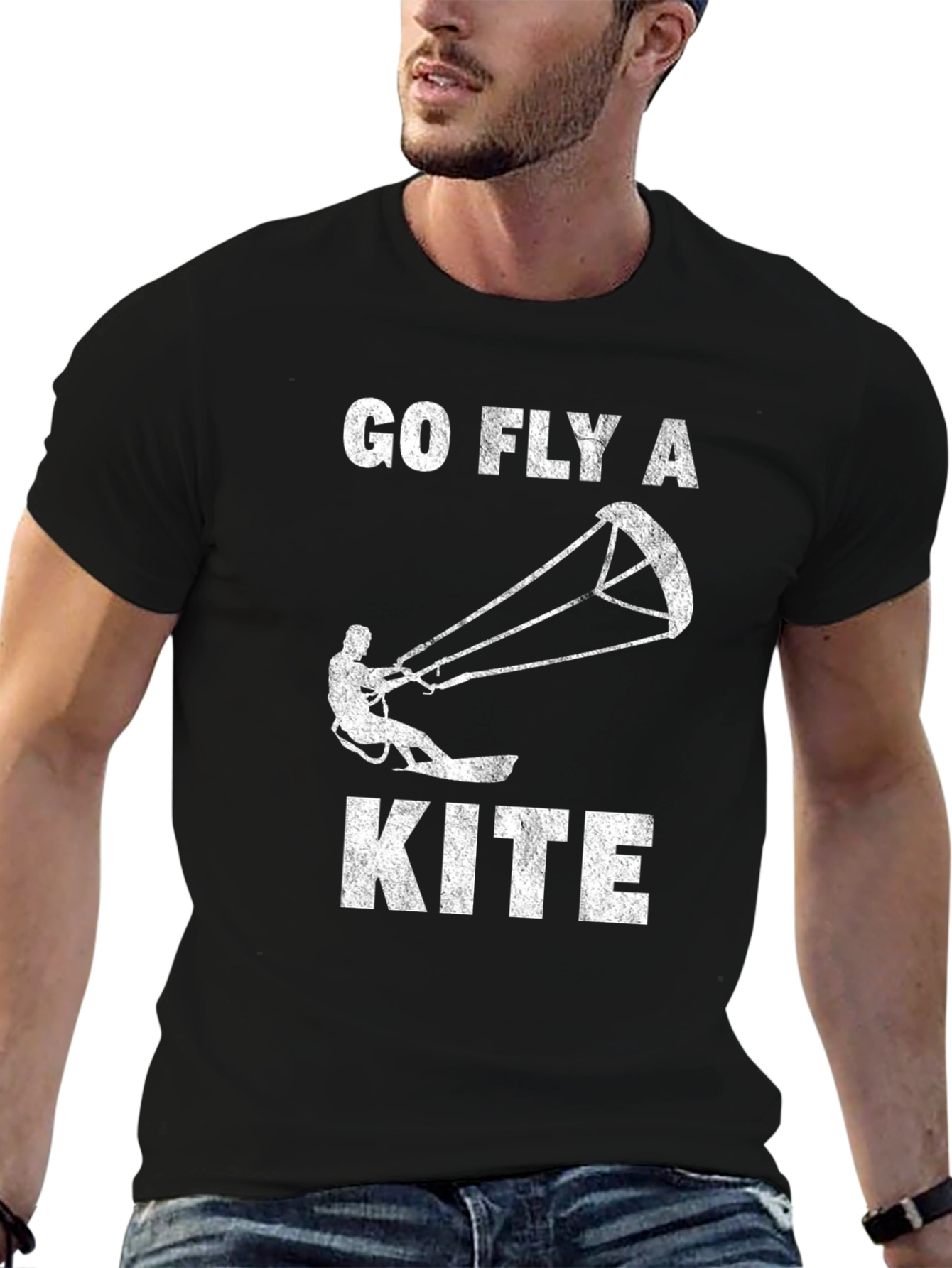 Go Fly a Kite Graphic T-Shirt - Black