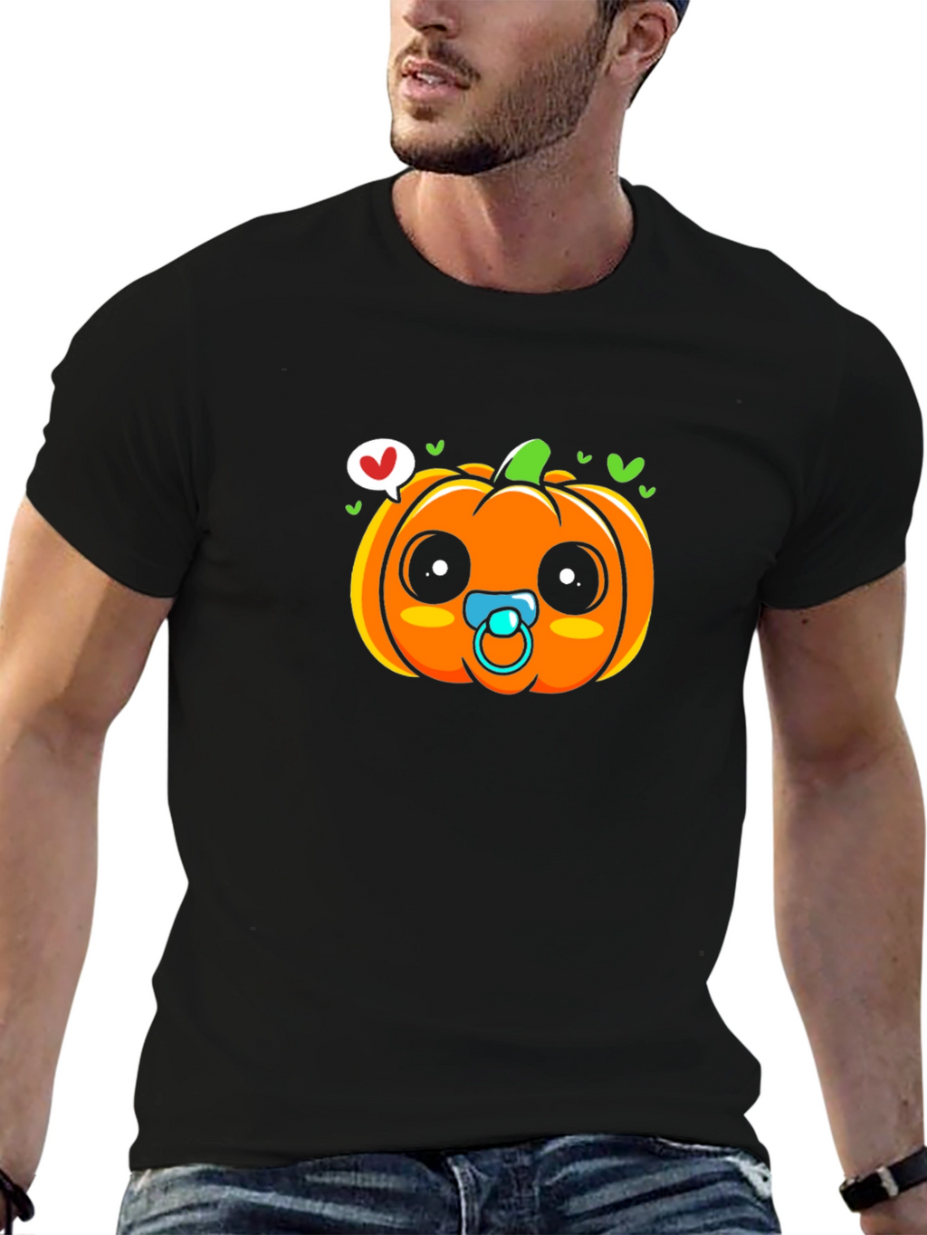 Cute Pumpkin Baby Pacifier T-Shirt - Halloween Apparel