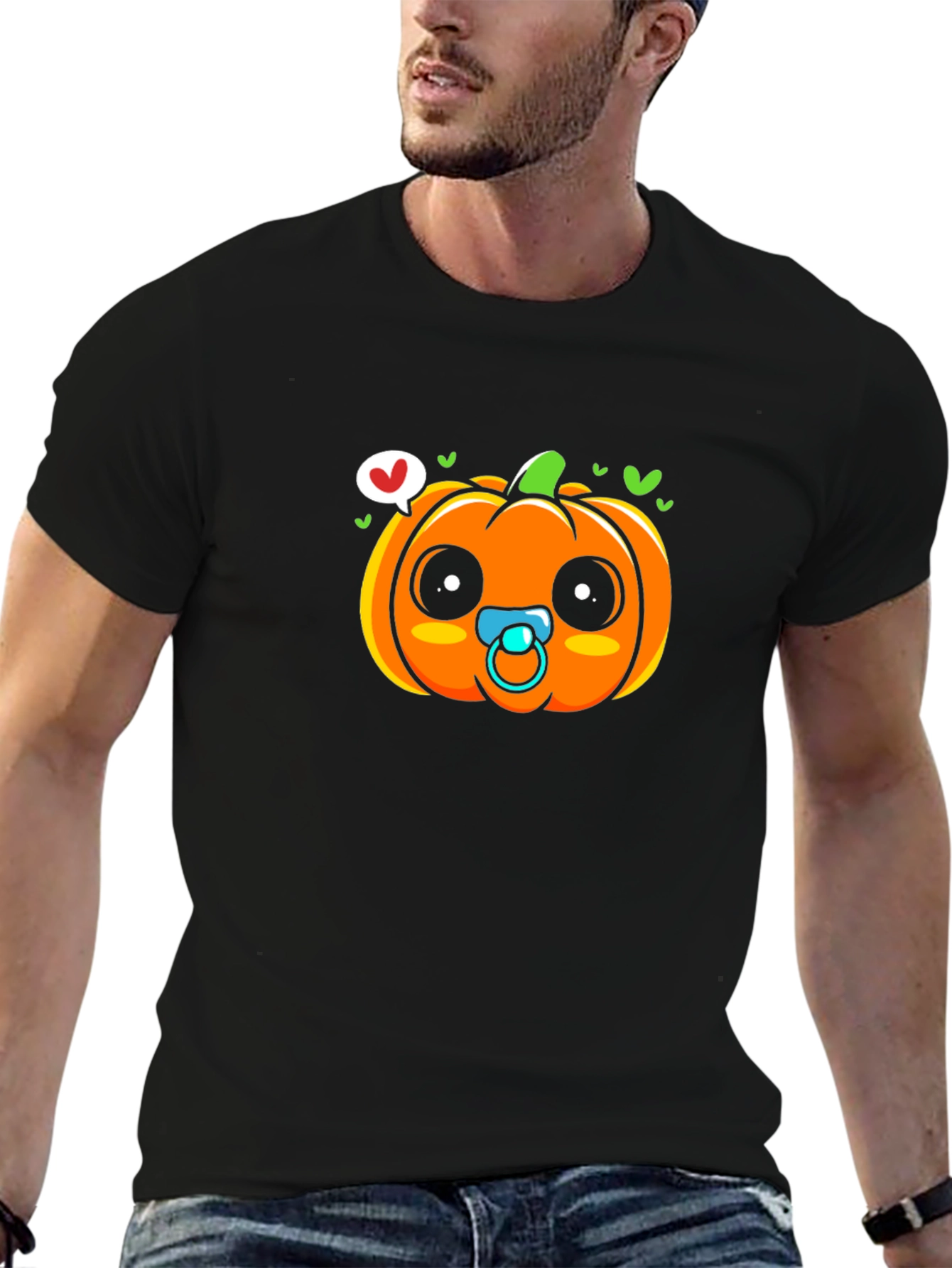 Cute Pumpkin Baby Pacifier T-Shirt - Halloween Apparel