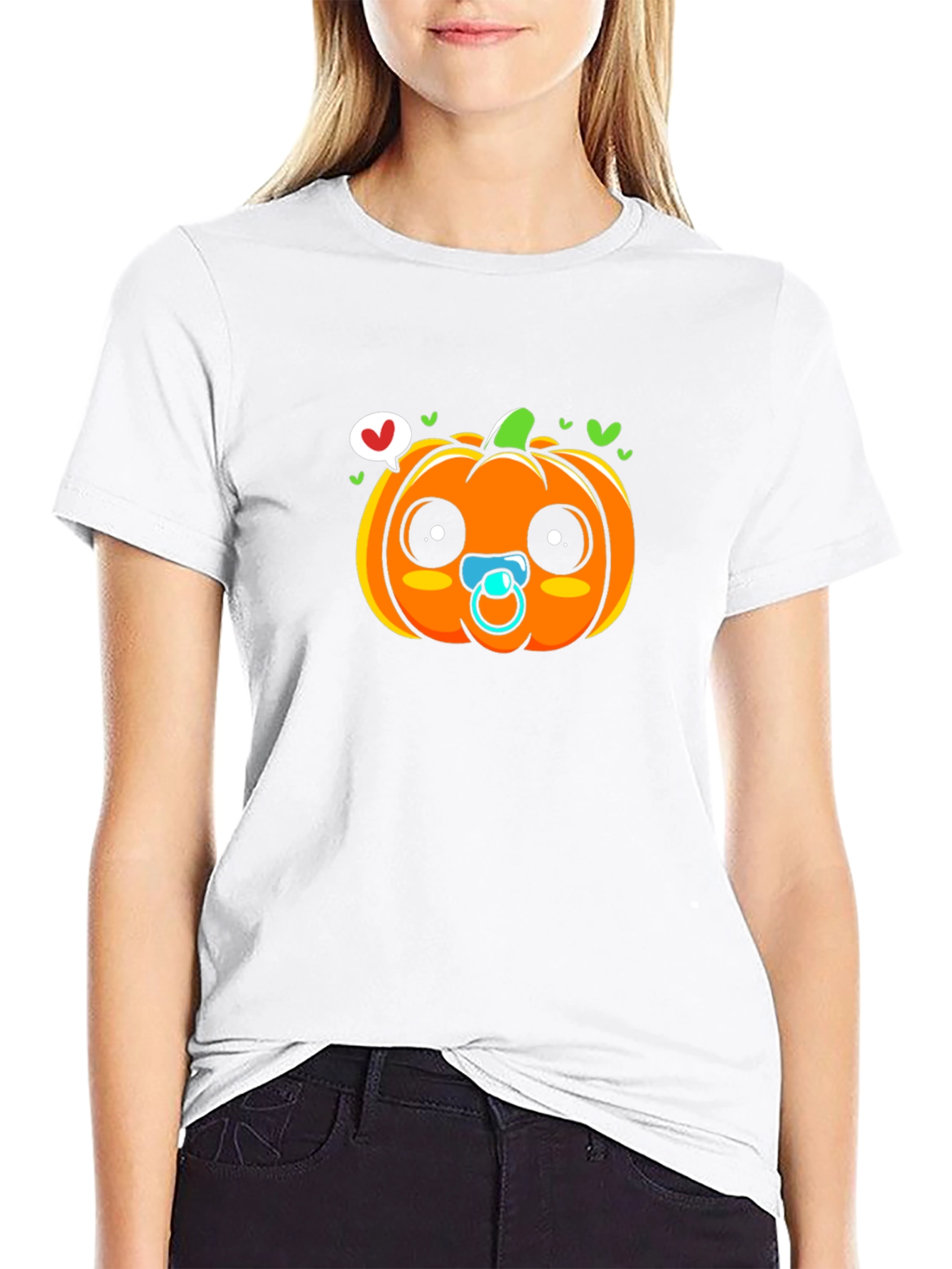 Cute Pumpkin Baby Pacifier T-Shirt - Halloween Apparel