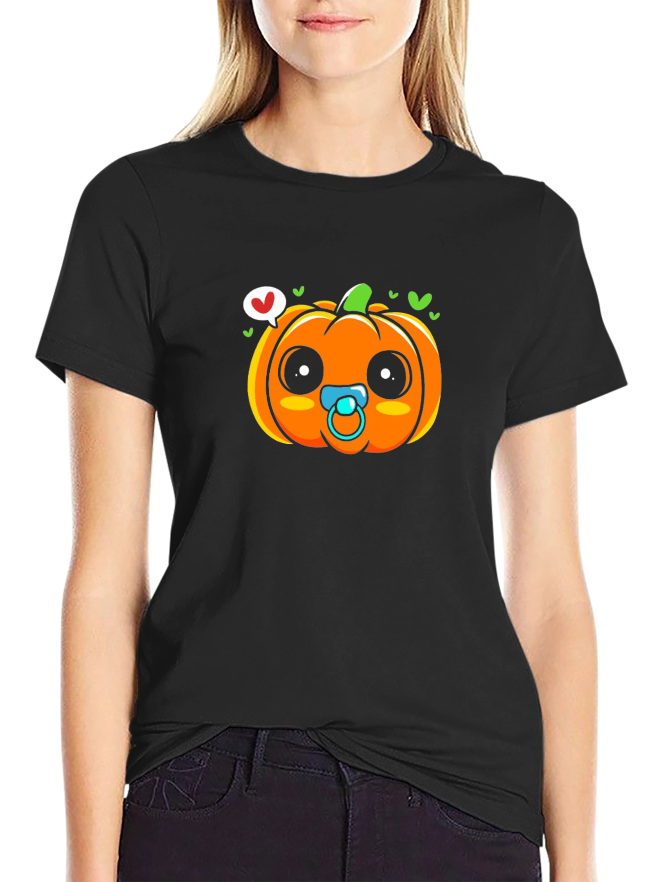 Cute Pumpkin Baby Pacifier T-Shirt - Halloween Apparel