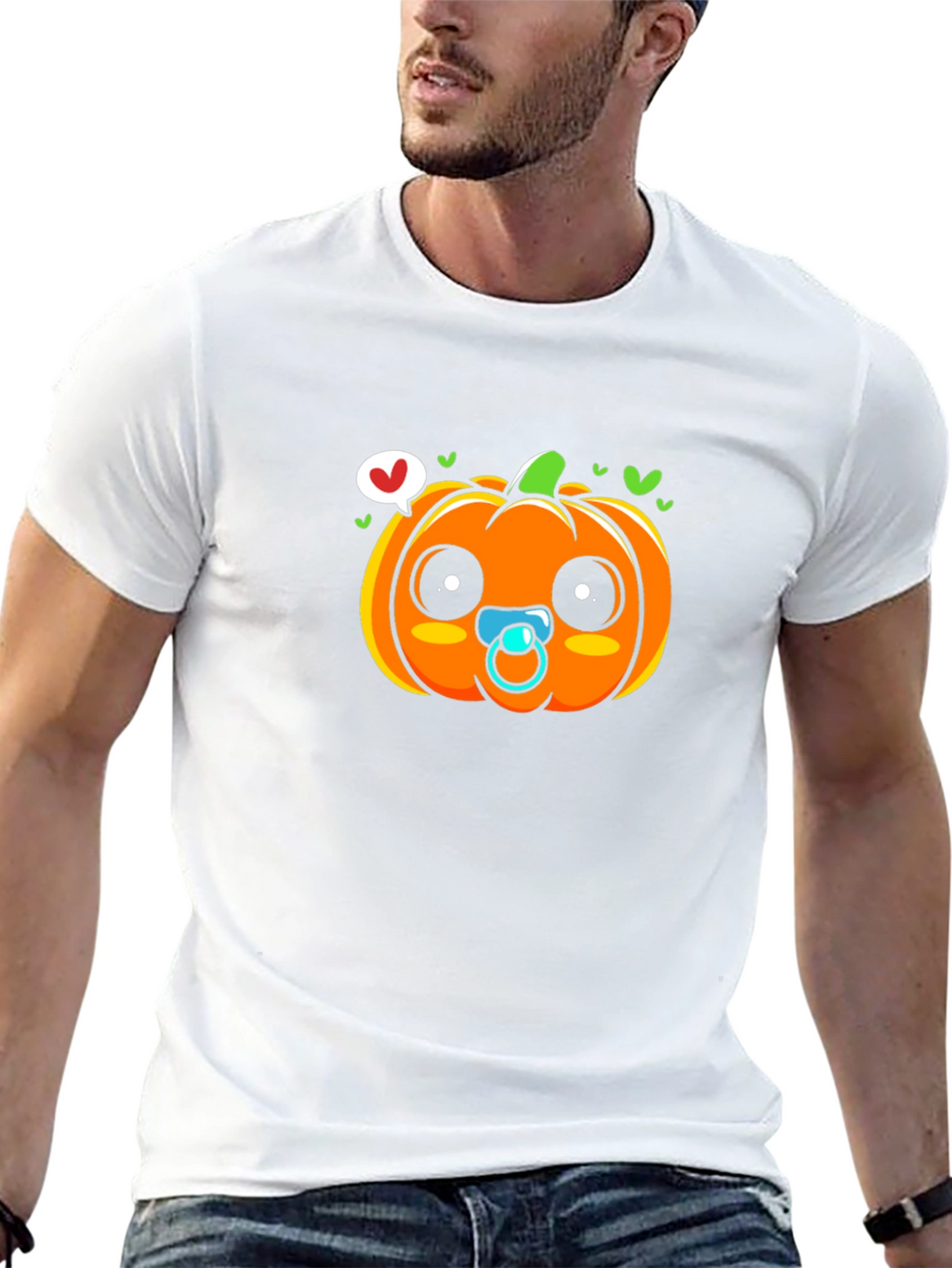 Cute Pumpkin Baby Pacifier T-Shirt - Halloween Apparel