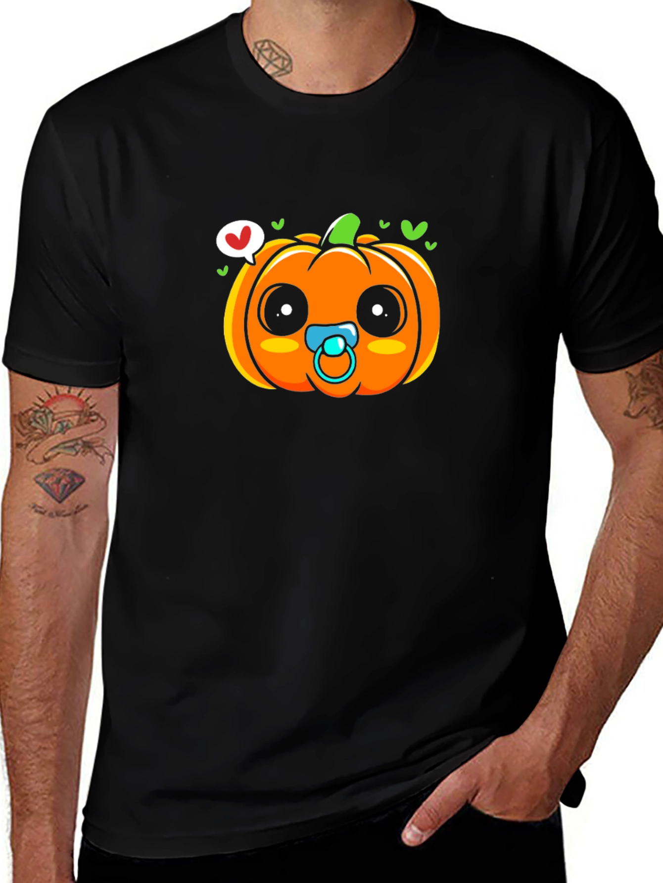 Cute Pumpkin Baby Pacifier T-Shirt - Halloween Apparel