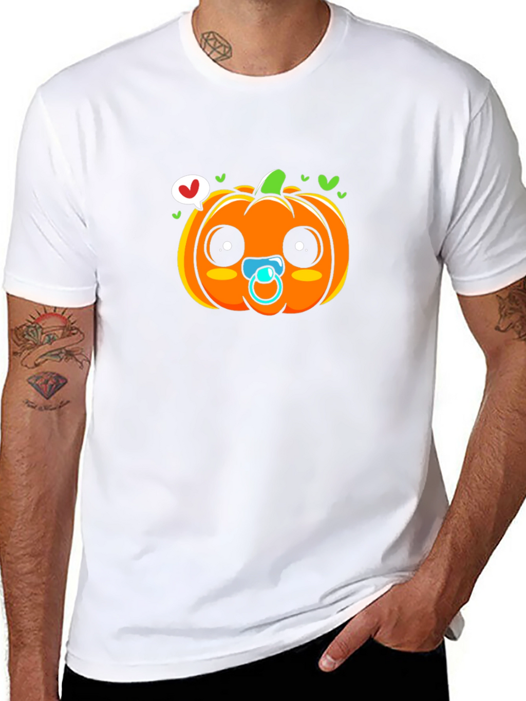 Cute Pumpkin Baby Pacifier T-Shirt - Halloween Apparel
