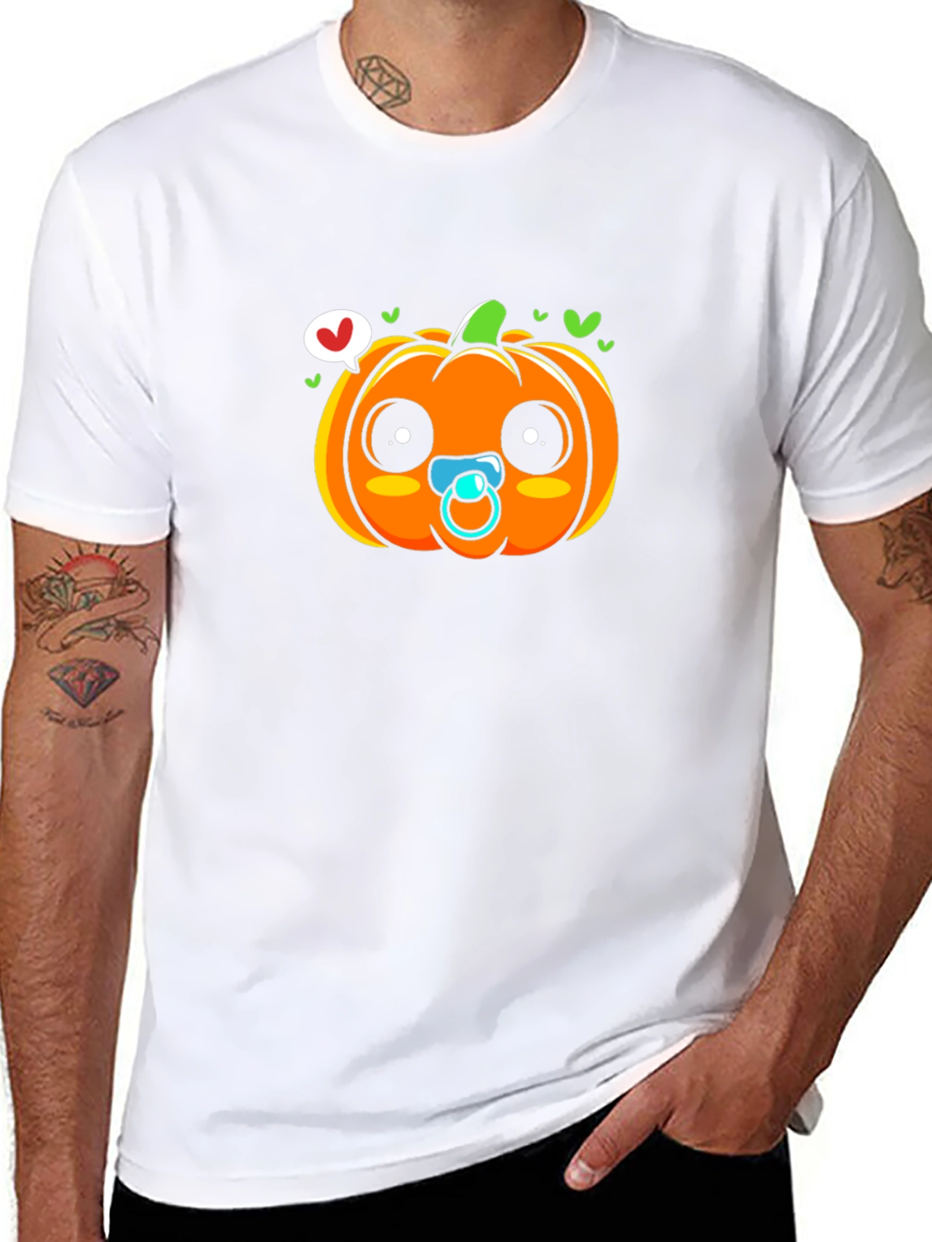 Cute Pumpkin Baby Pacifier T-Shirt - Halloween Apparel