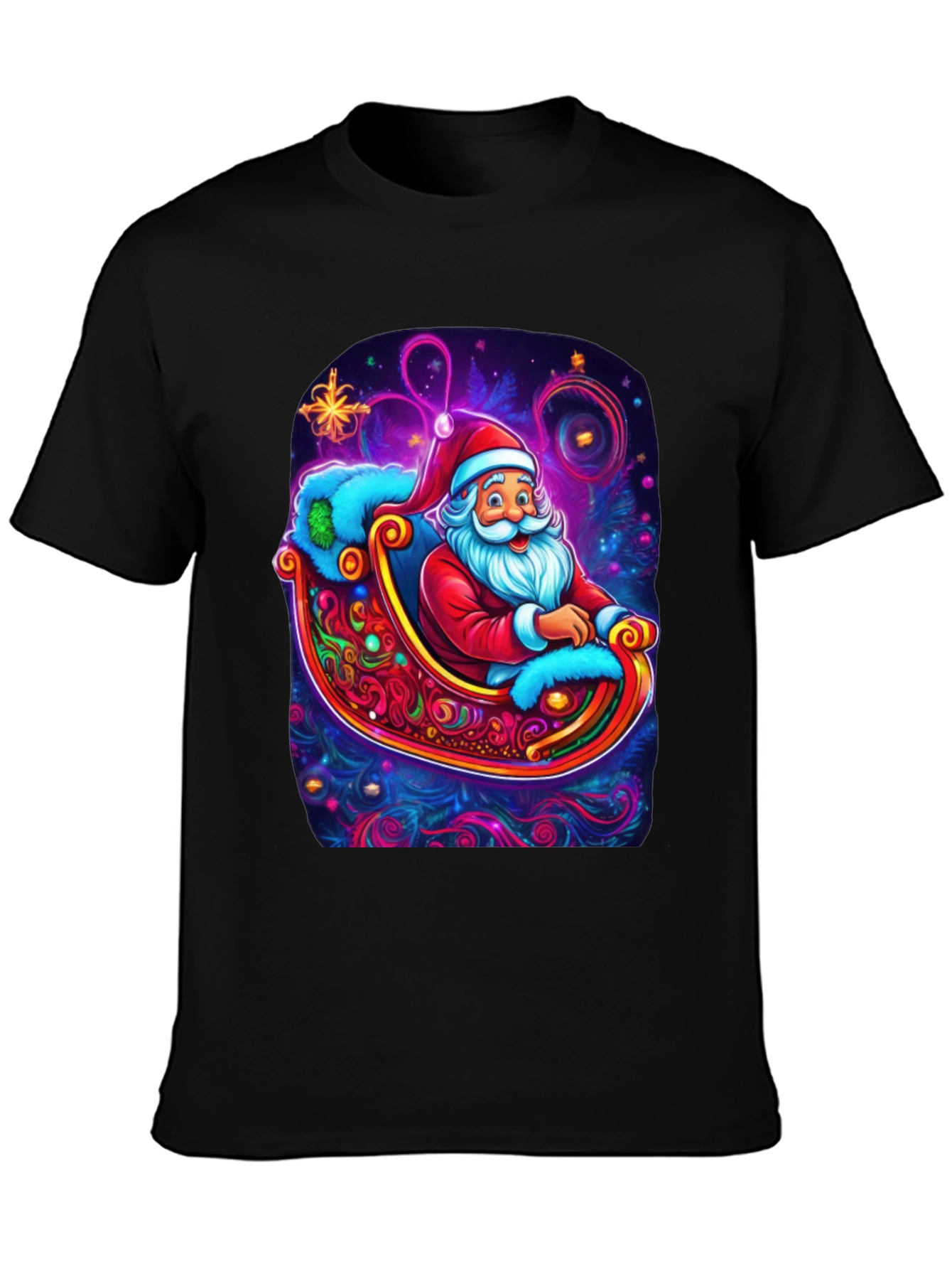 Santa Sleigh Graphic Tee - Holiday Cheer