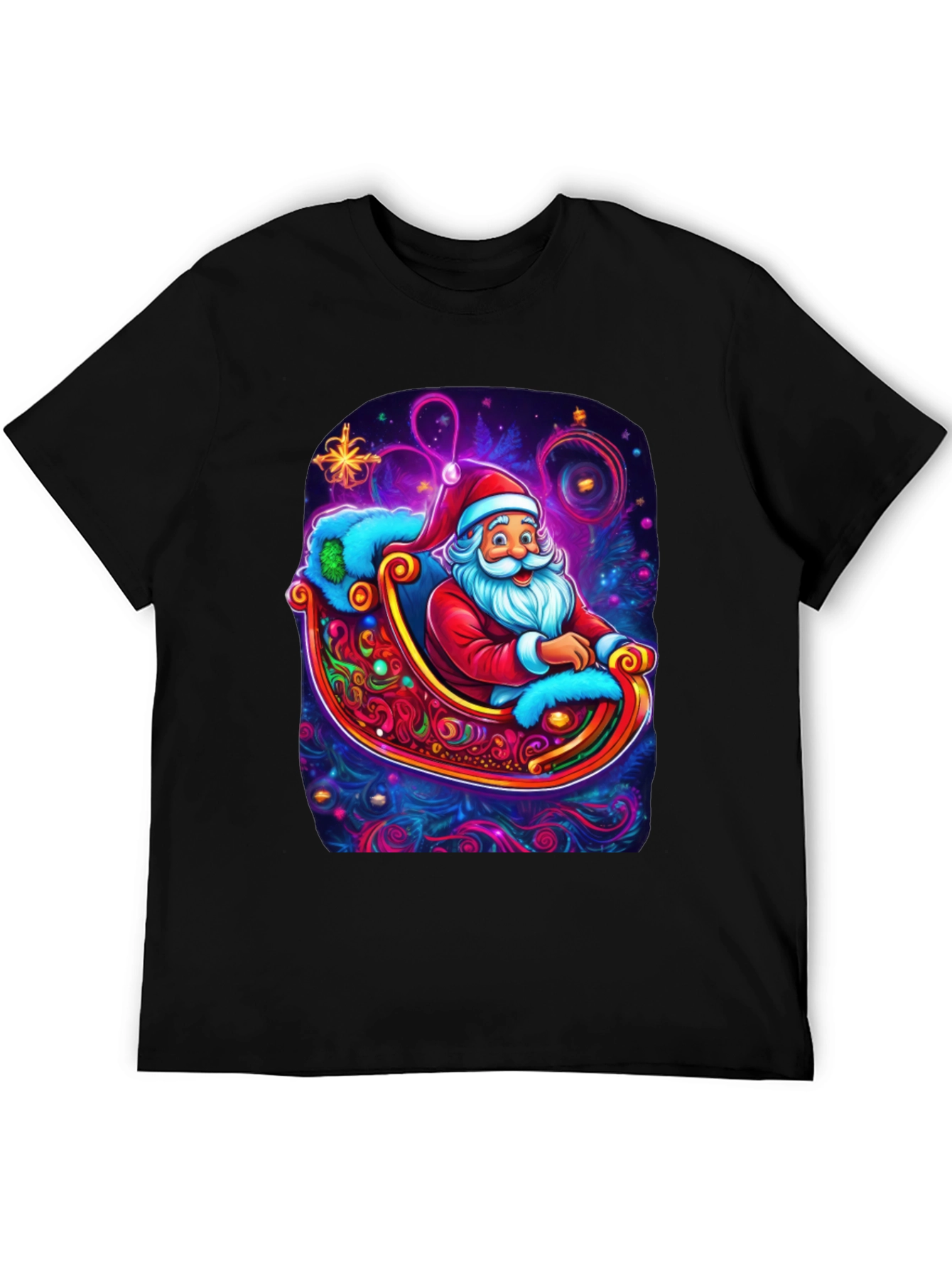 Santa Sleigh Graphic Tee - Holiday Cheer