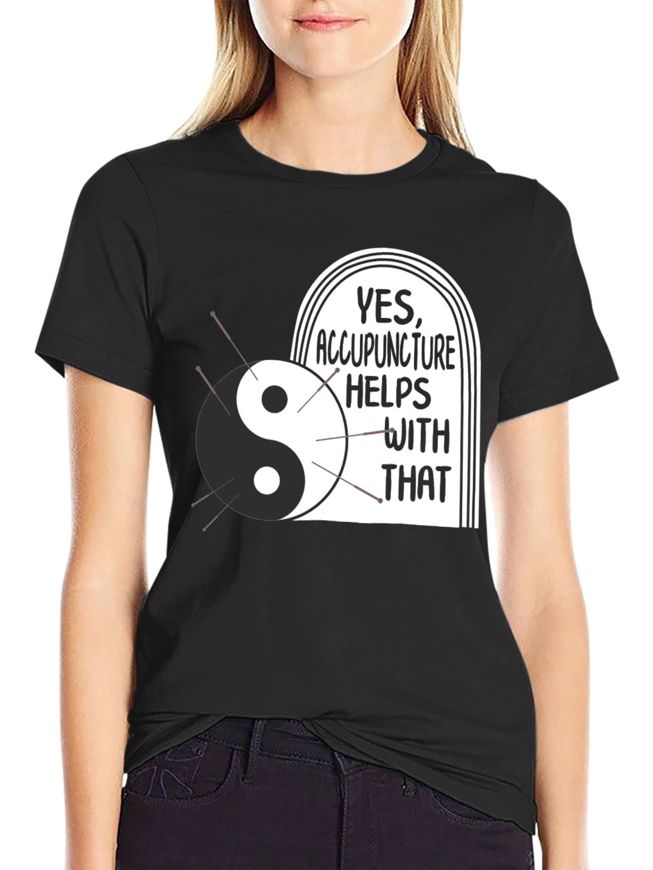 Acupuncture Yin Yang Graphic T-Shirt - Yes Helps with That!