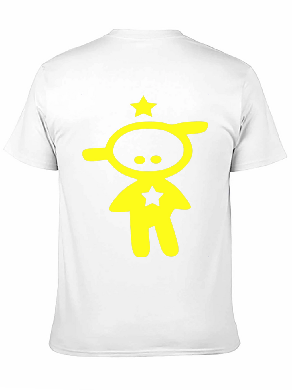 Abstract Yellow Star Character Black T-Shirt