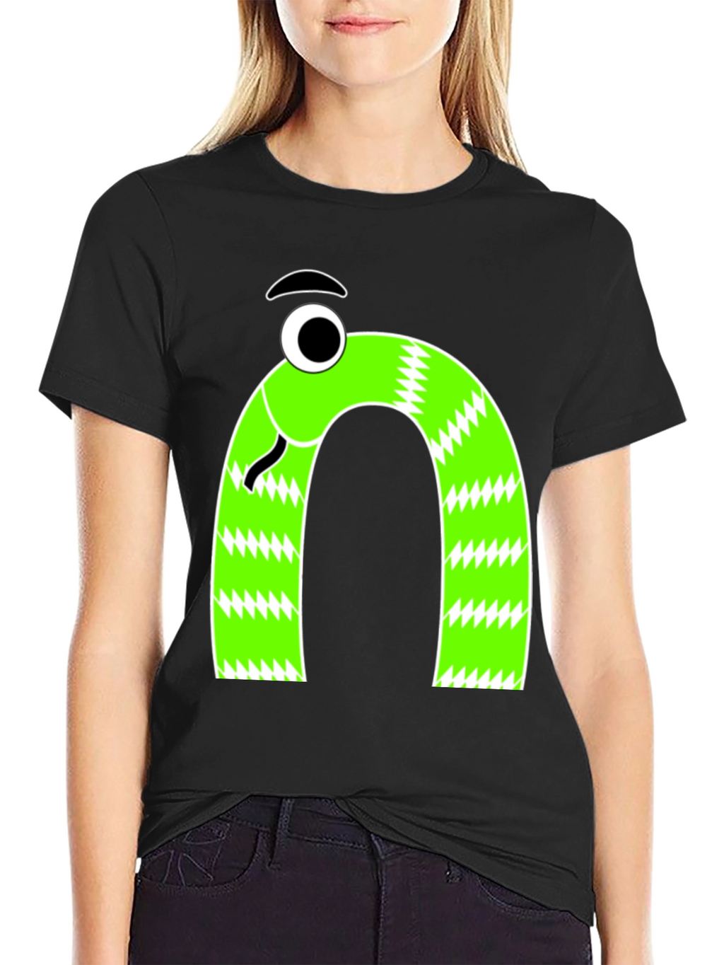 Funny Snake Graphic Tee - Mens Black T-Shirt