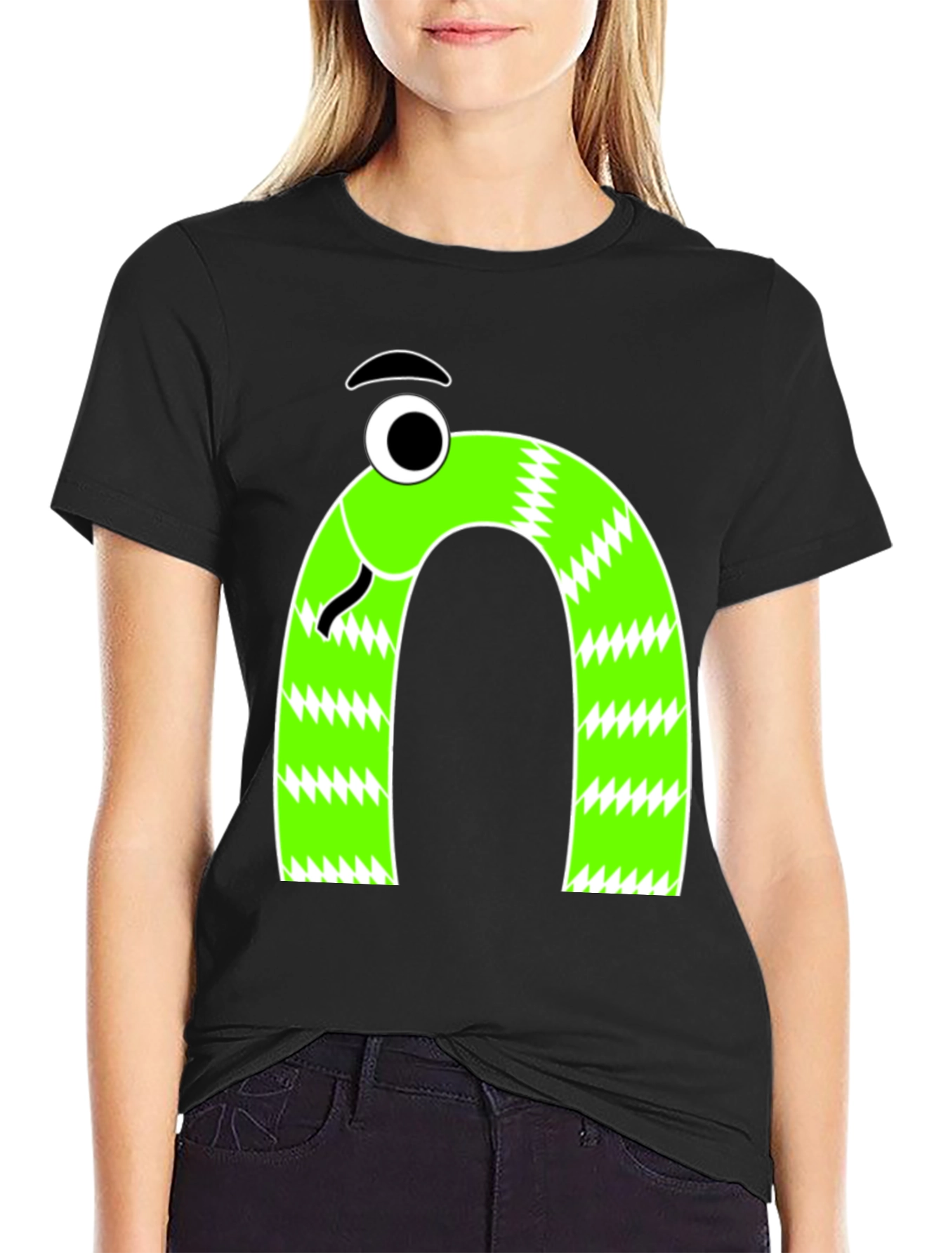 Funny Snake Graphic Tee - Mens Black T-Shirt