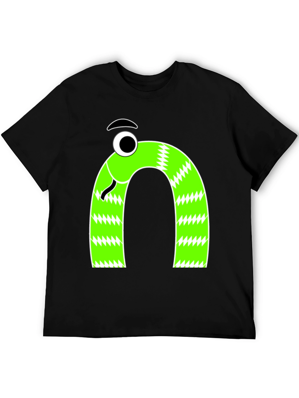 Funny Snake Graphic Tee - Mens Black T-Shirt