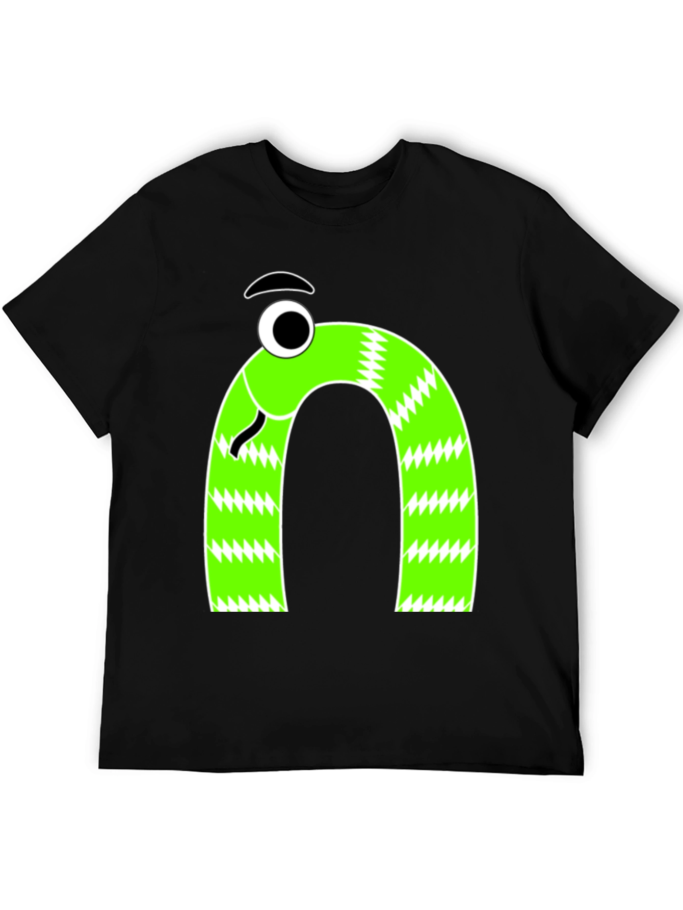 Funny Snake Graphic Tee - Mens Black T-Shirt