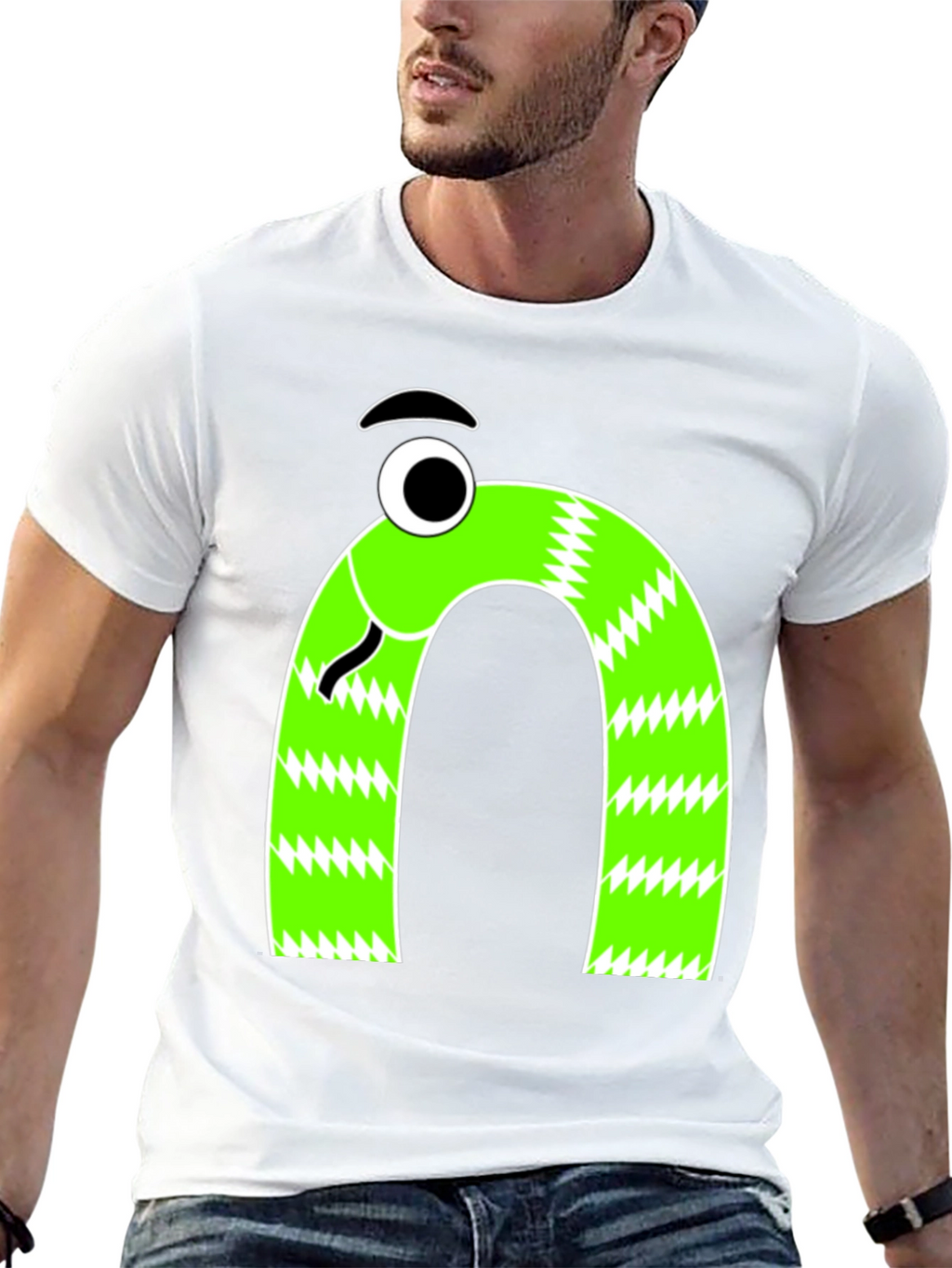 Funny Snake Graphic Tee - Mens Black T-Shirt