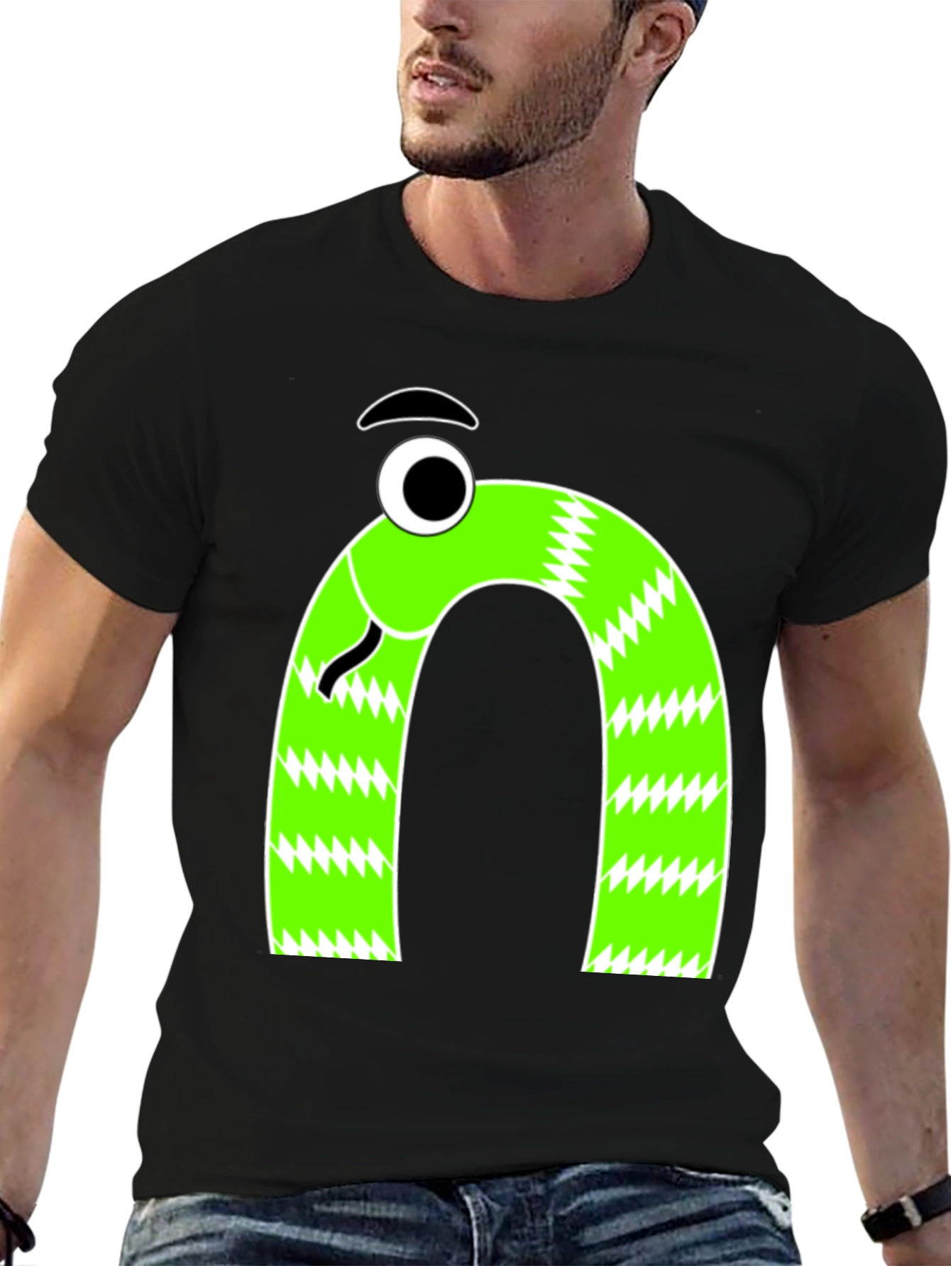 Funny Snake Graphic Tee - Mens Black T-Shirt