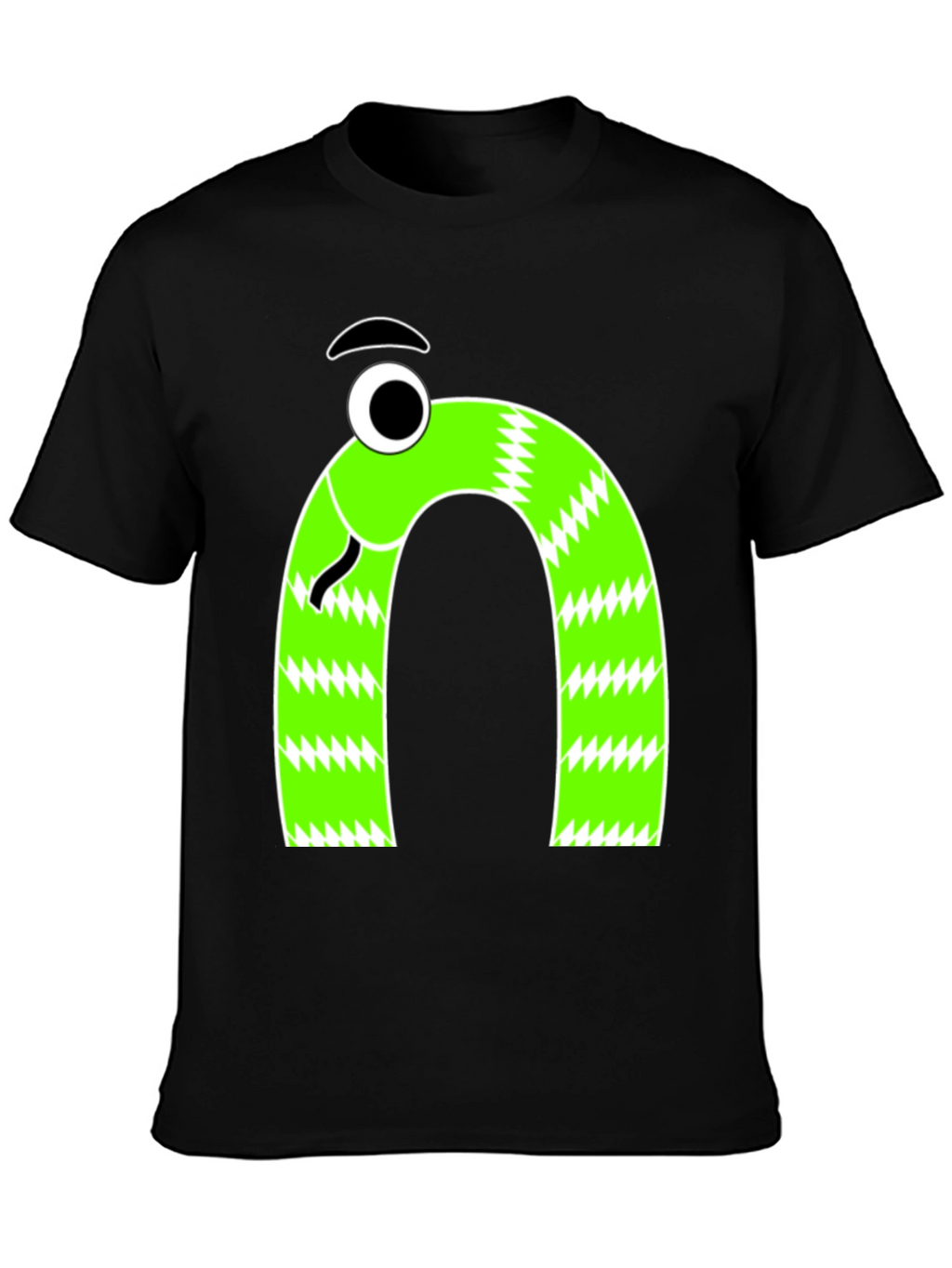 Funny Snake Graphic Tee - Mens Black T-Shirt