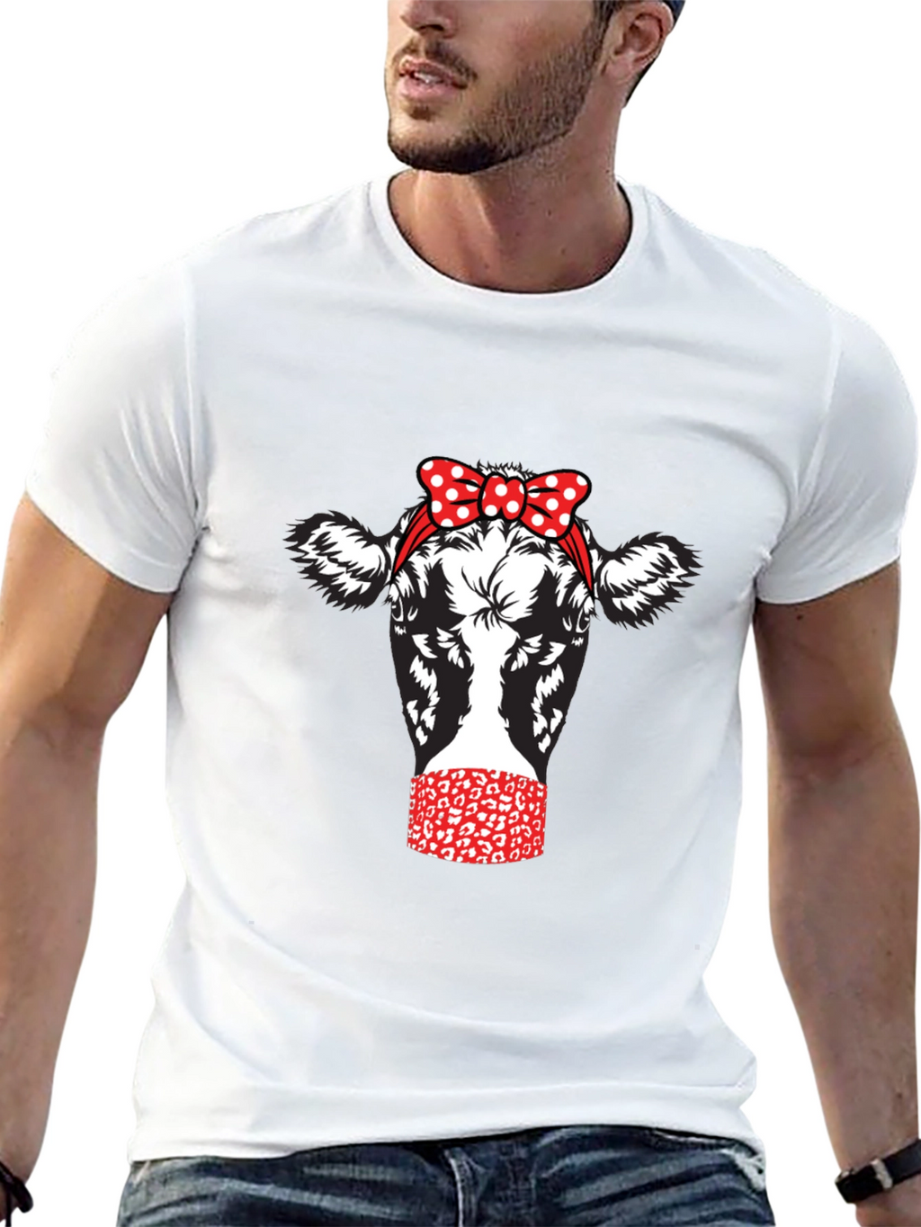 Cow with Bandana Graphic Tee