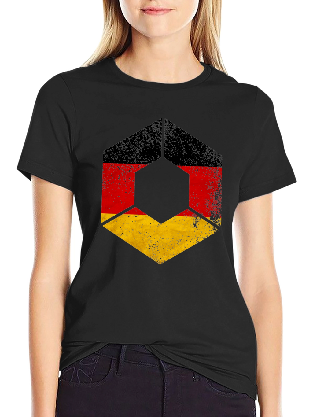 German Flag Distressed Graphic T-Shirt