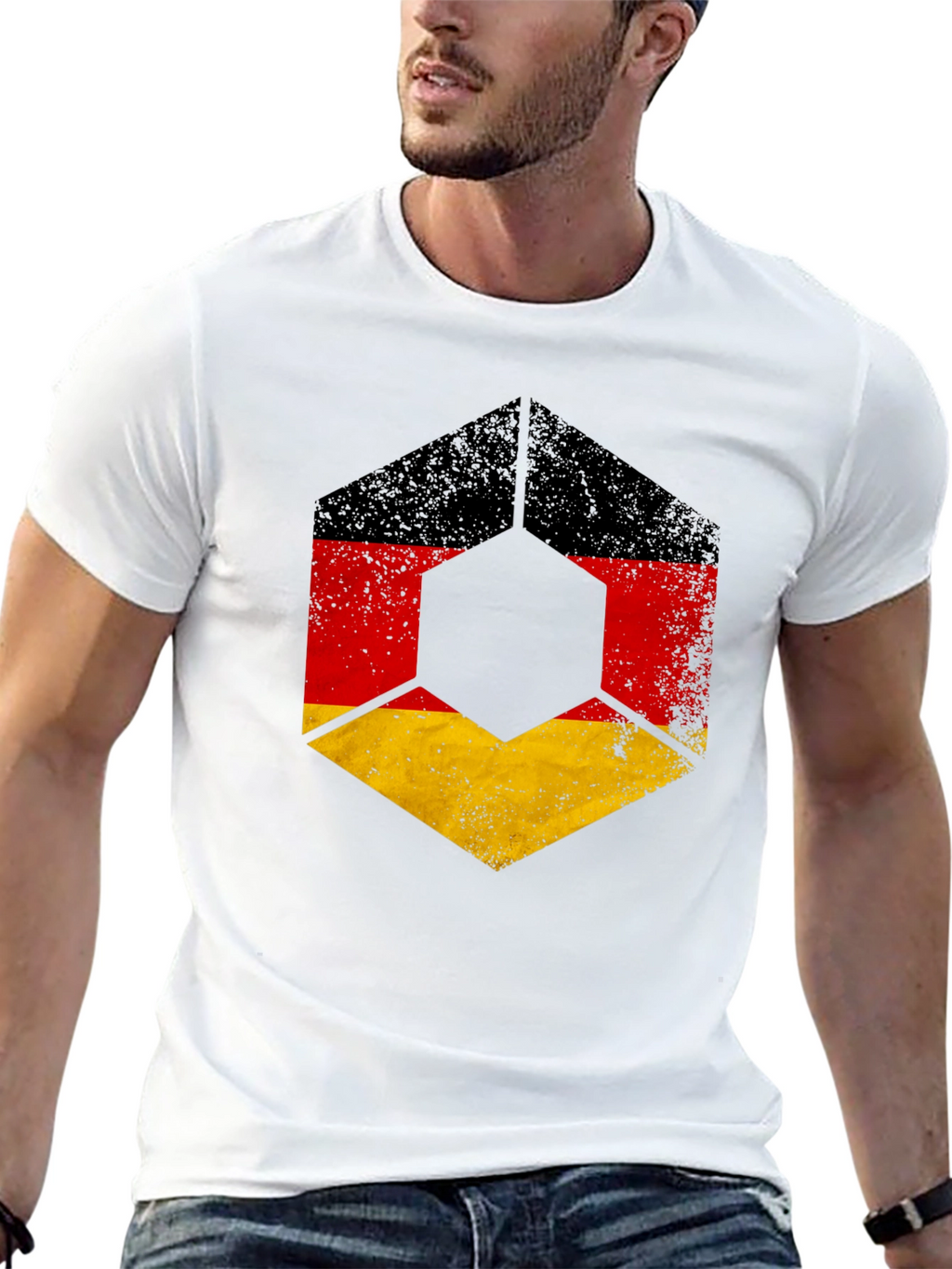 German Flag Distressed Graphic T-Shirt
