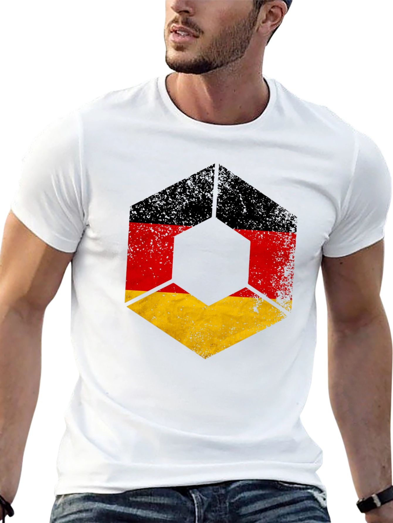 German Flag Distressed Graphic T-Shirt