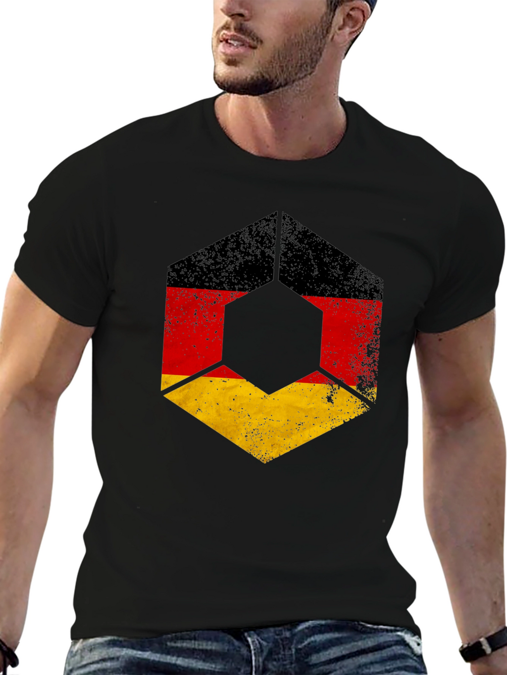 German Flag Distressed Graphic T-Shirt