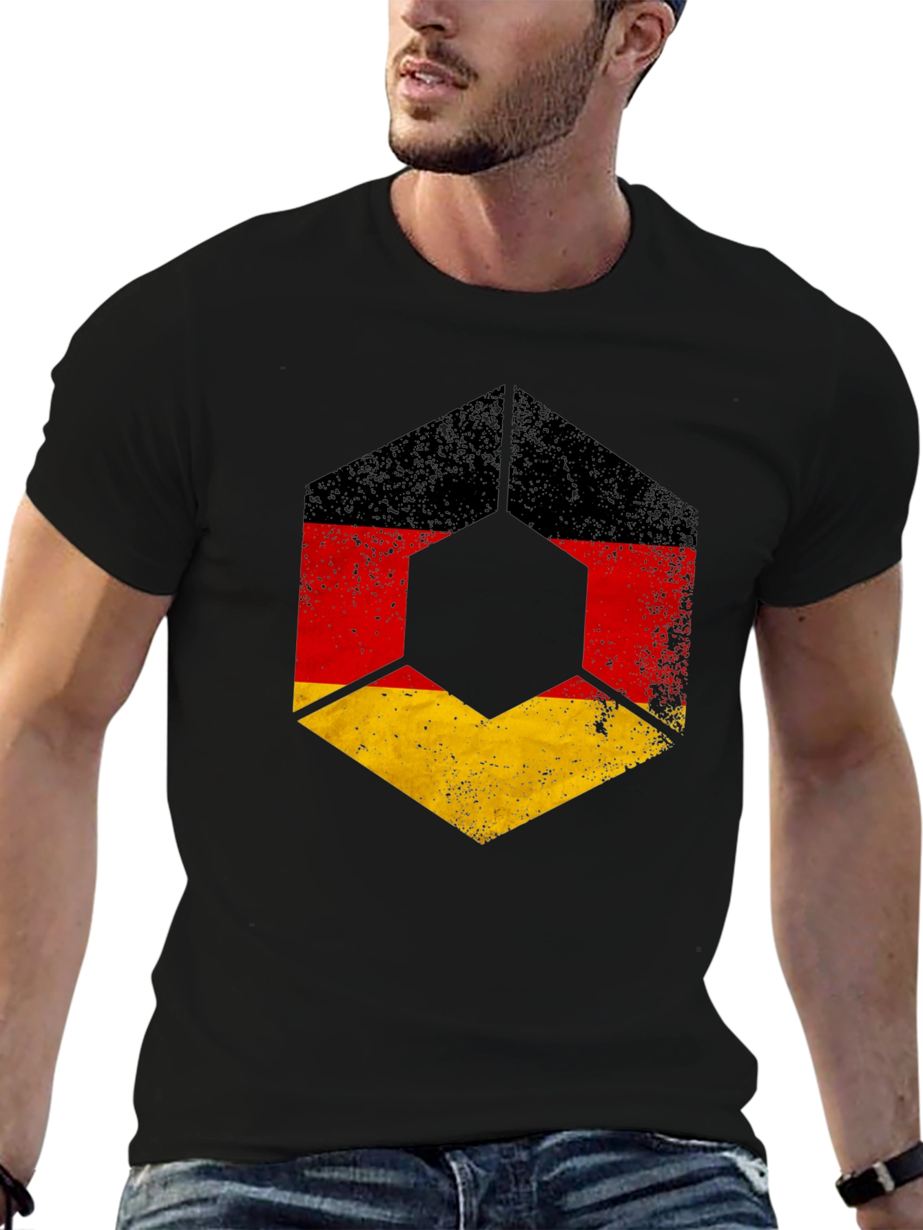German Flag Distressed Graphic T-Shirt