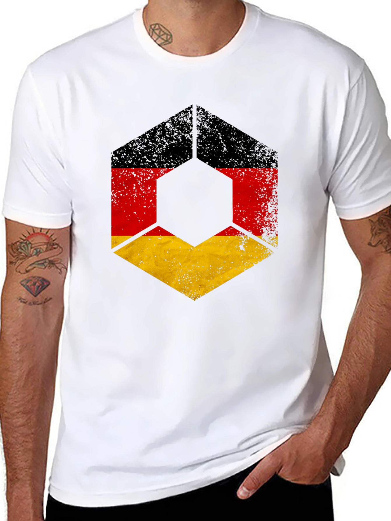 German Flag Distressed Graphic T-Shirt