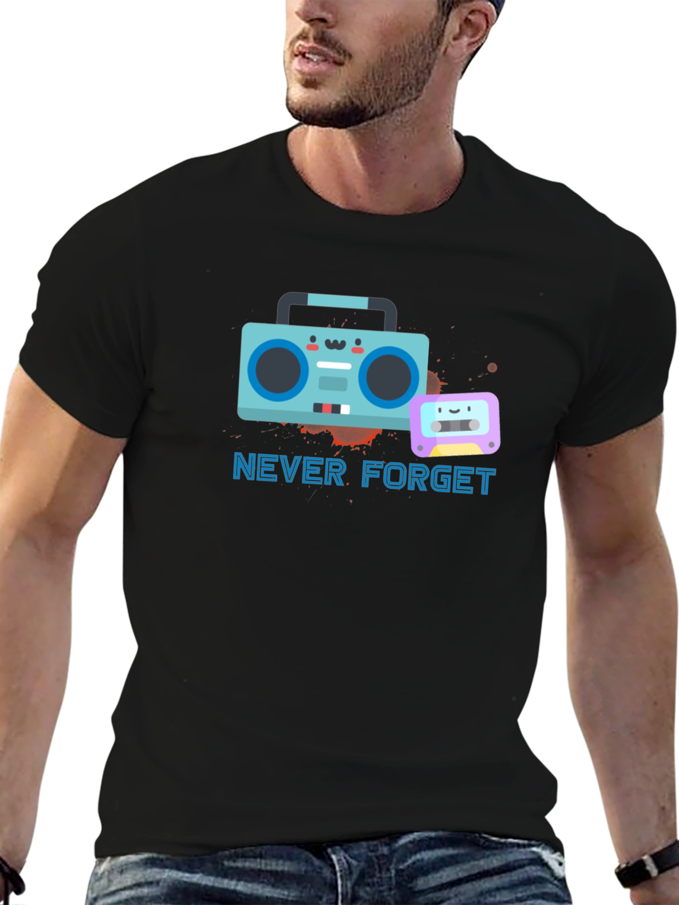 Retro Boombox Never Forget T-Shirt