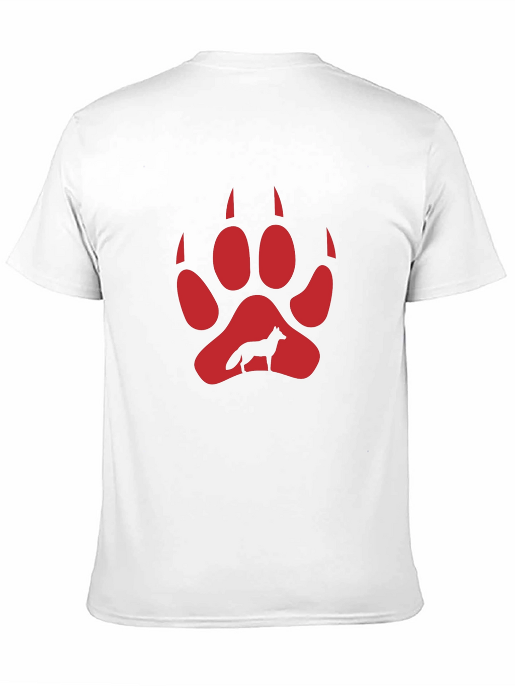 Wolf Paw Print Graphic Tee - Black Cotton Blend