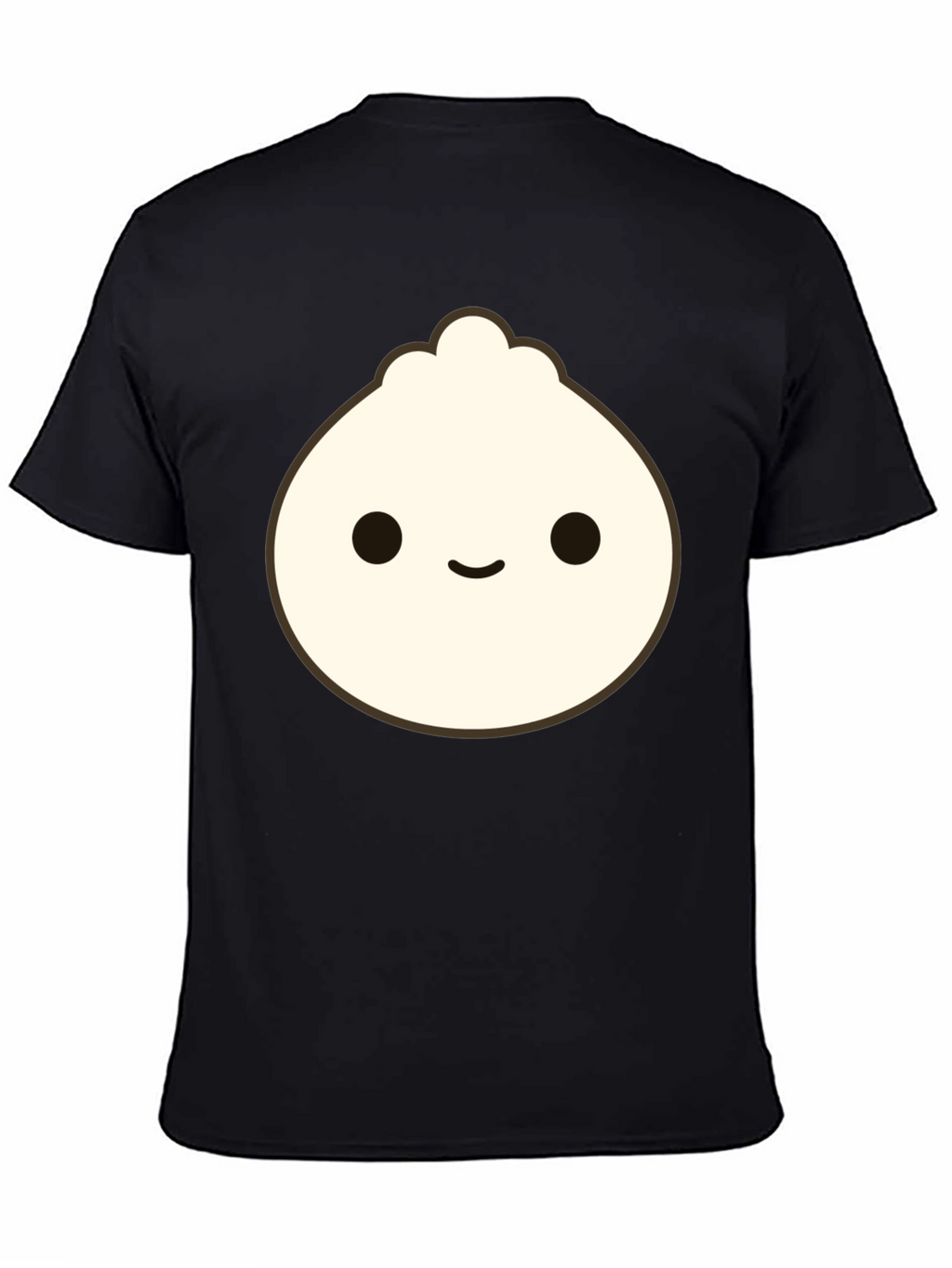 Cute Dumpling Graphic Tee - Black Cotton T-Shirt