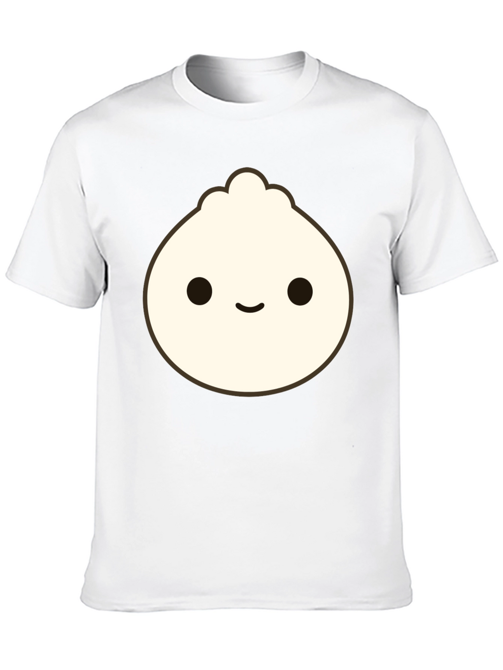 Cute Dumpling Graphic Tee - Black Cotton T-Shirt
