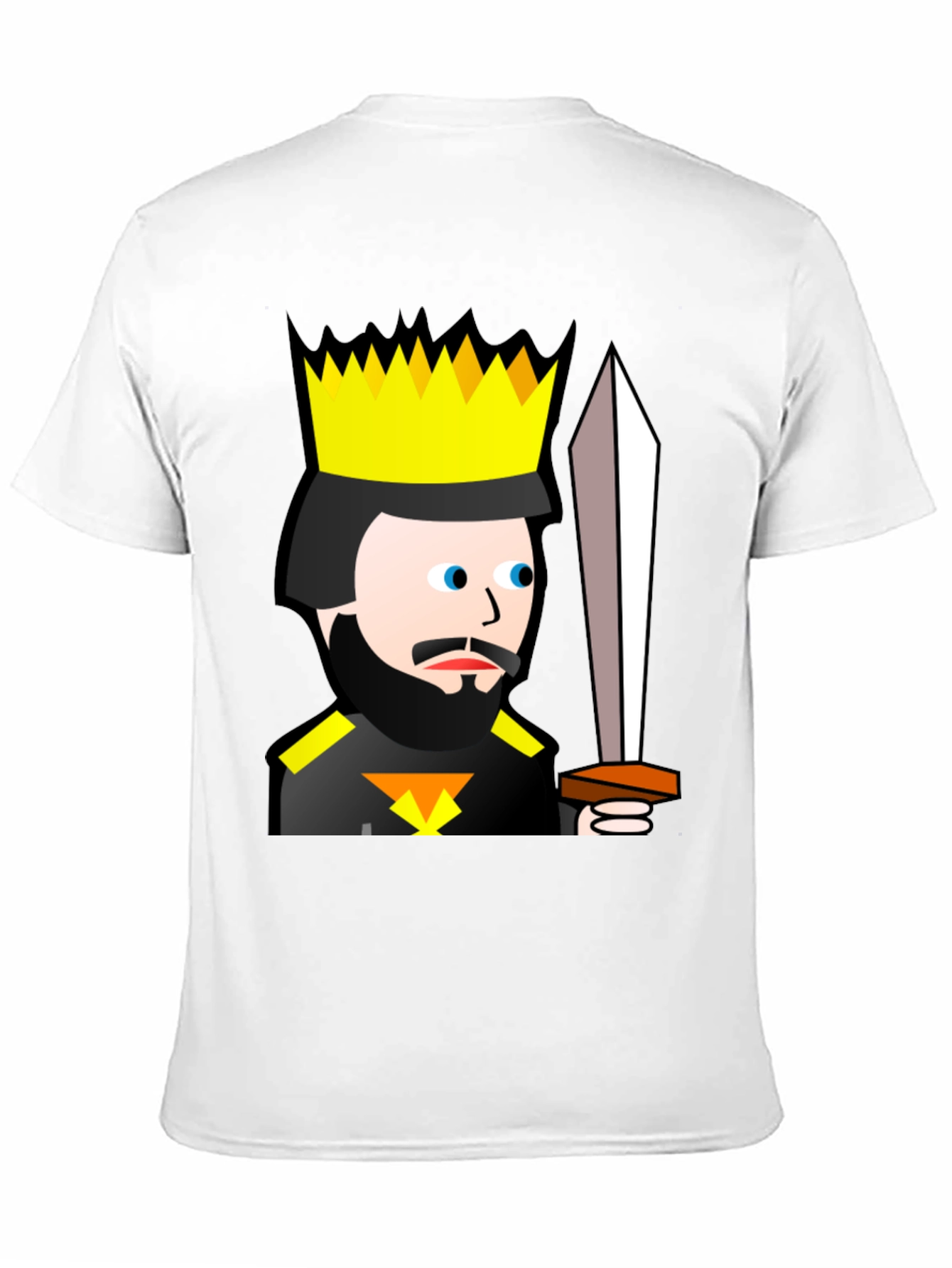 King Cartoon Black T-Shirt - Sword Graphic Tee