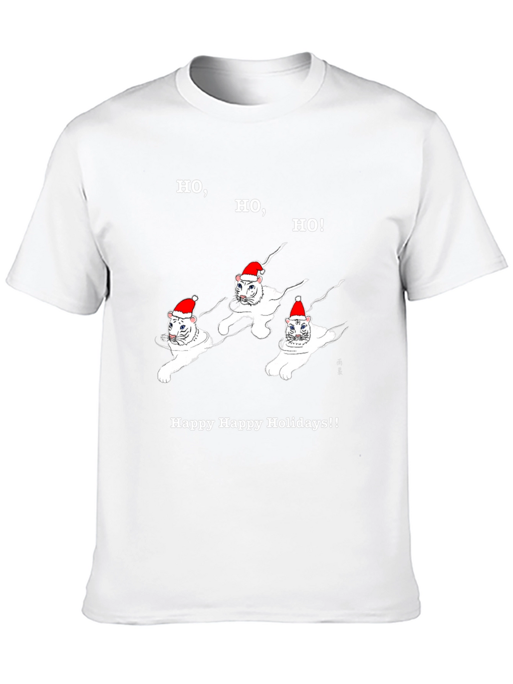 Festive Cat Holiday T-Shirt - Ho Ho Ho!