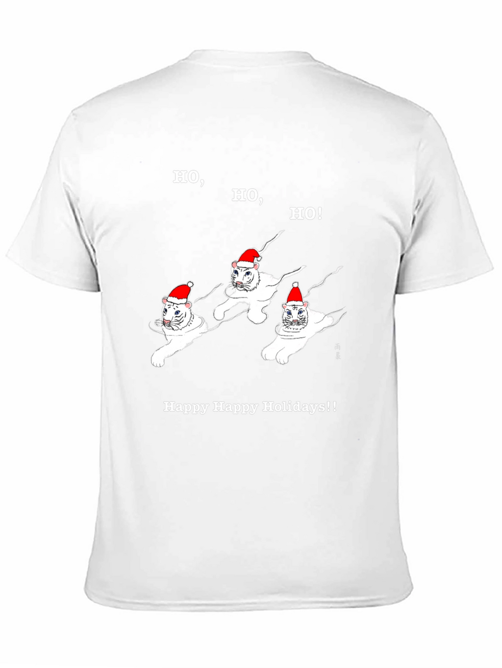 Festive Cat Holiday T-Shirt - Ho Ho Ho!