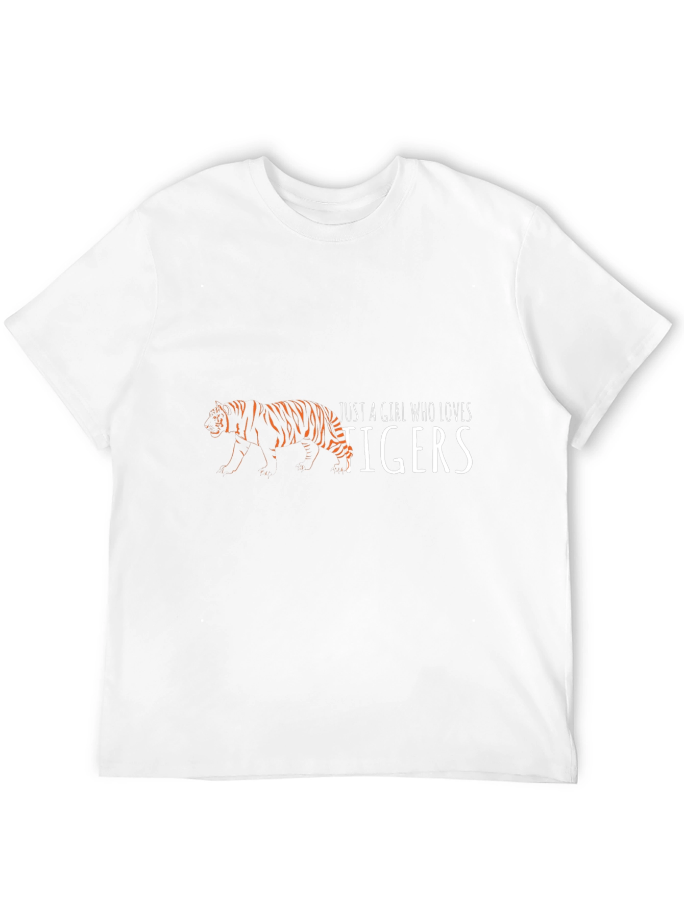 Girl Who Loves Tigers Black T-Shirt