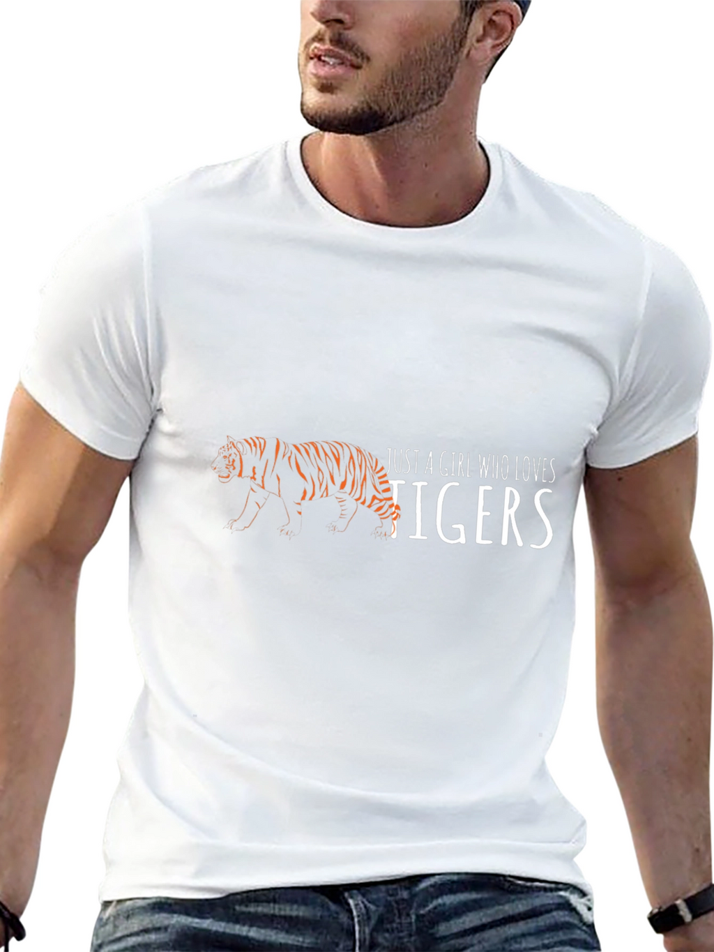 Girl Who Loves Tigers Black T-Shirt