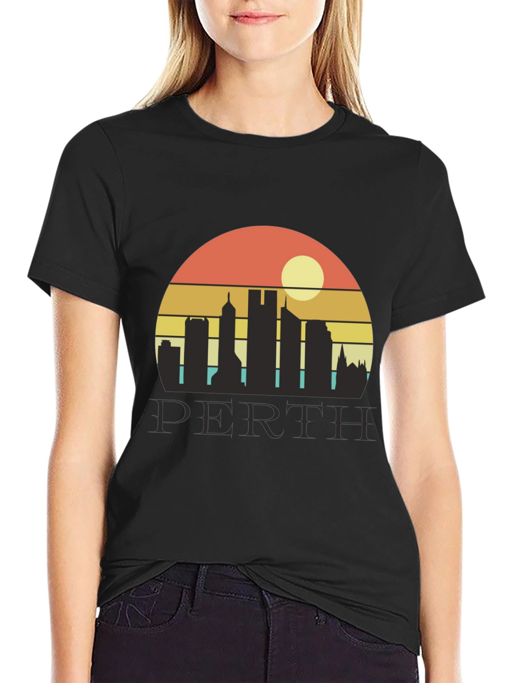Retro Perth Skyline Graphic Tee