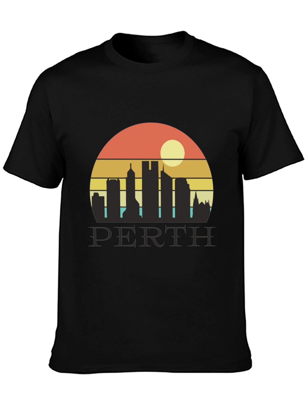 Retro Perth Skyline Graphic Tee